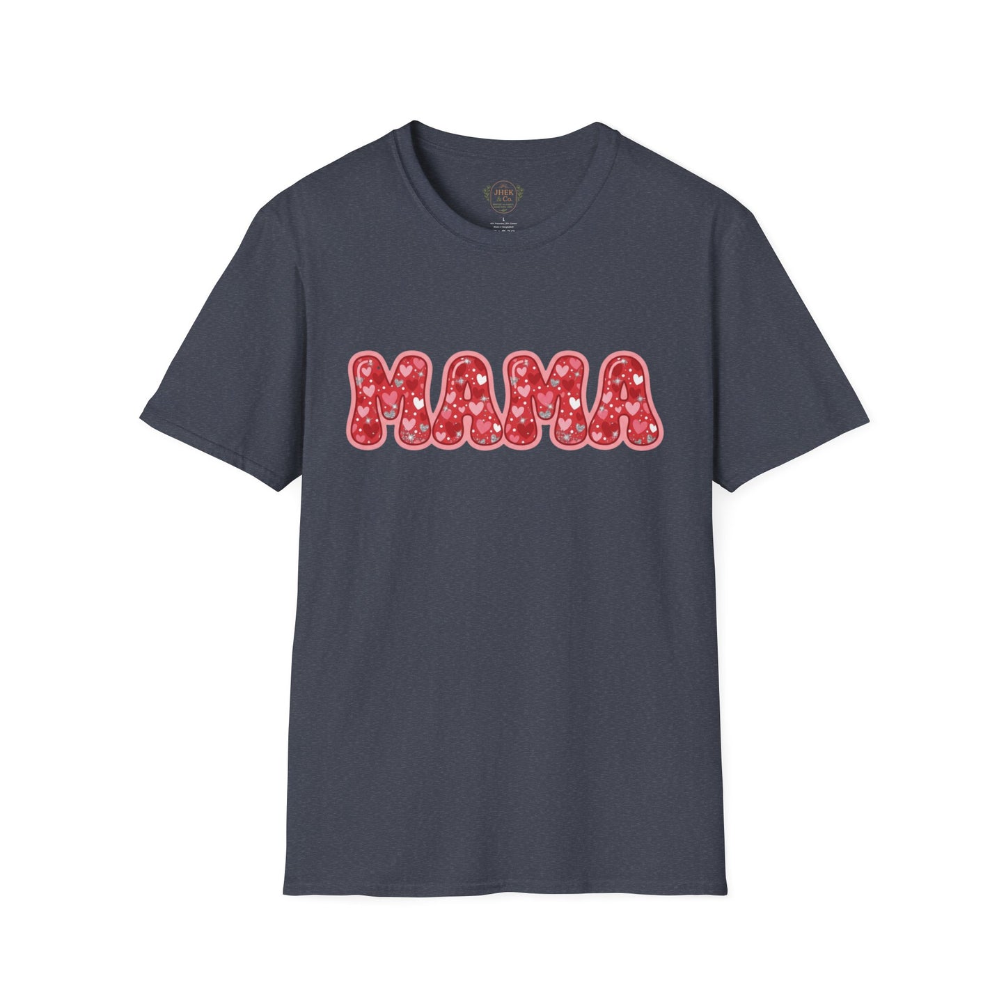Mama Valentine's Day T-Shirt — Red Heart Bubble Letters Shirt