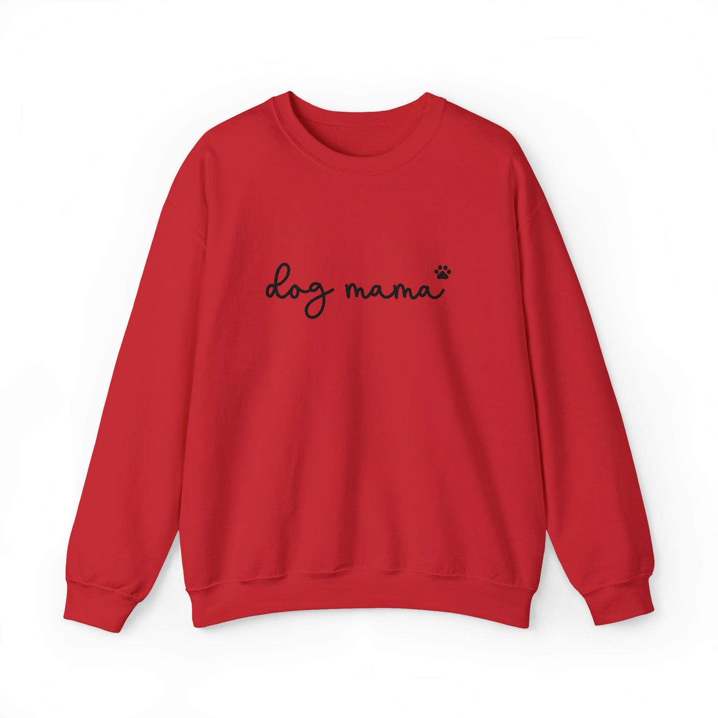 Dog Mama Embroidered Crewneck Sweatshirt | Gildan 18000