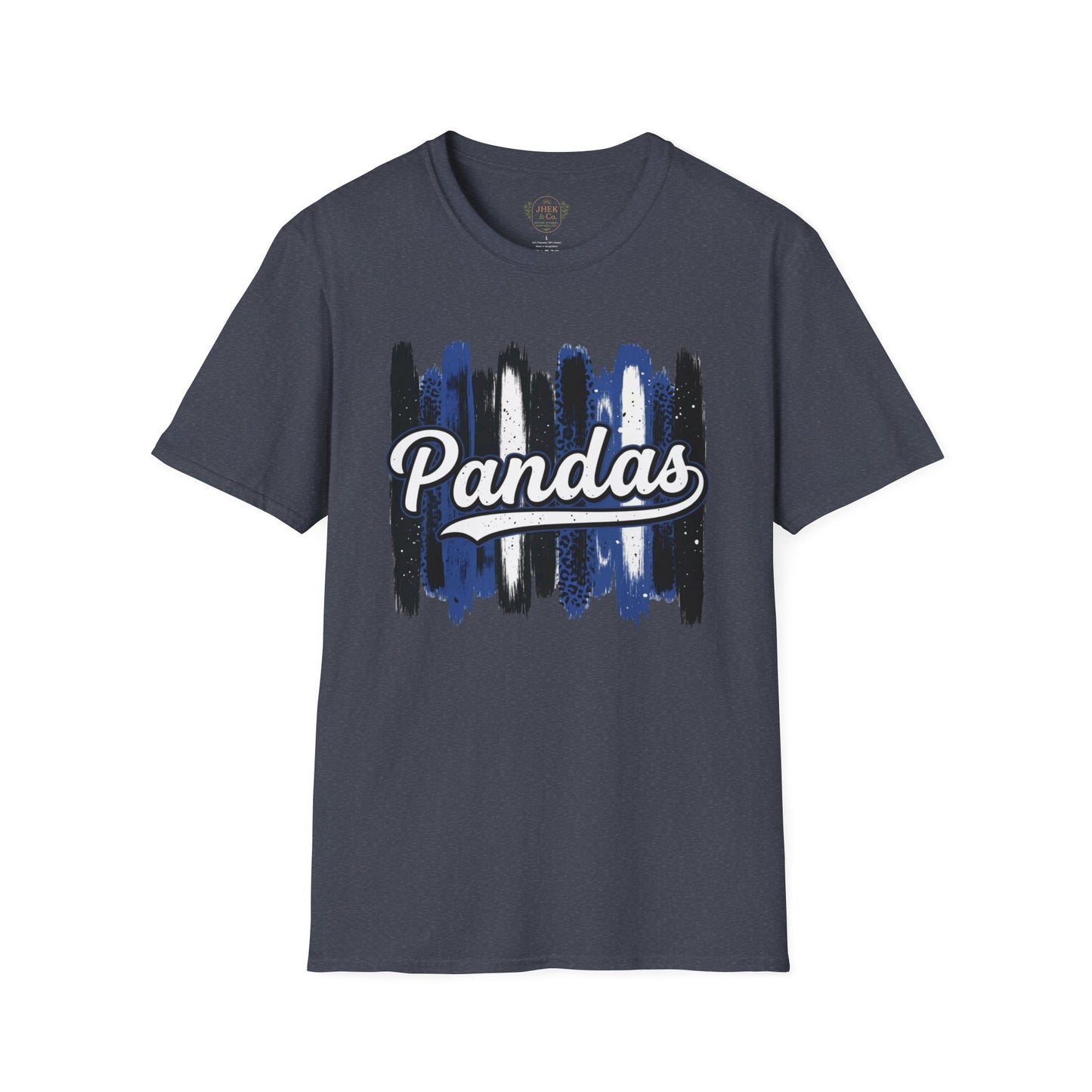 Pandas Brushstroke T-Shirt — Vintage Script School Spirit Tee