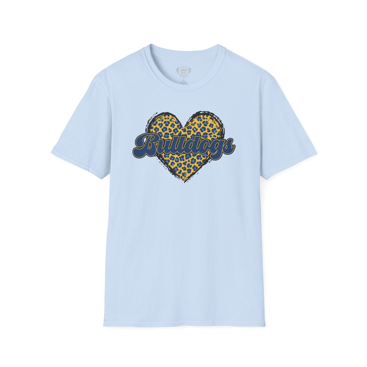 Bulldogs Leopard Heart Graphic Tee