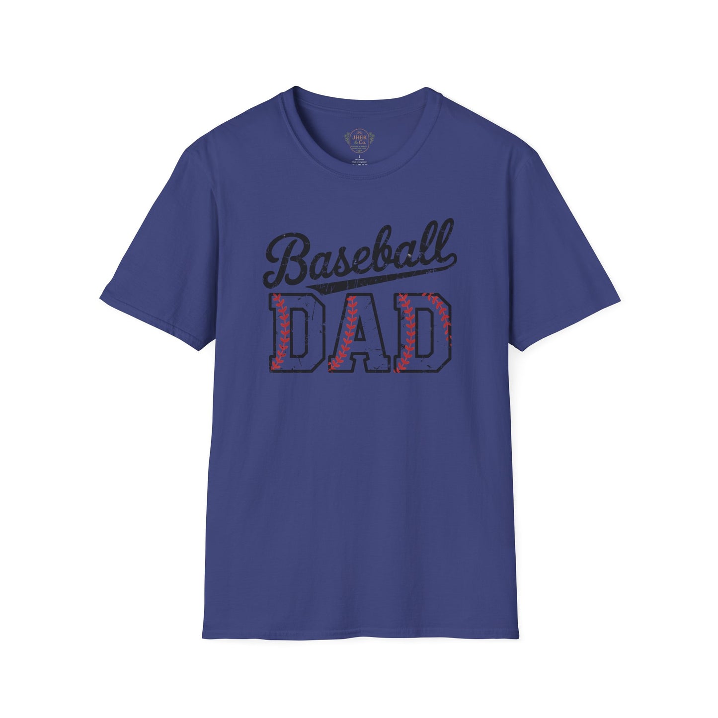 Baseball Dad T-Shirt – Vintage Stitch Lettering Tee for Proud Baseball Fathers