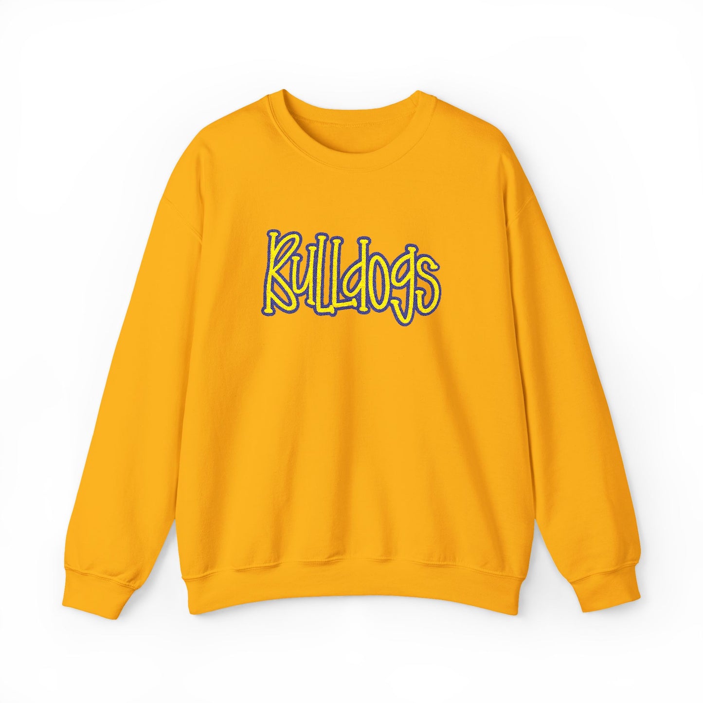 Bulldogs Embroidered Crewneck Sweatshirt | Gildan 18000