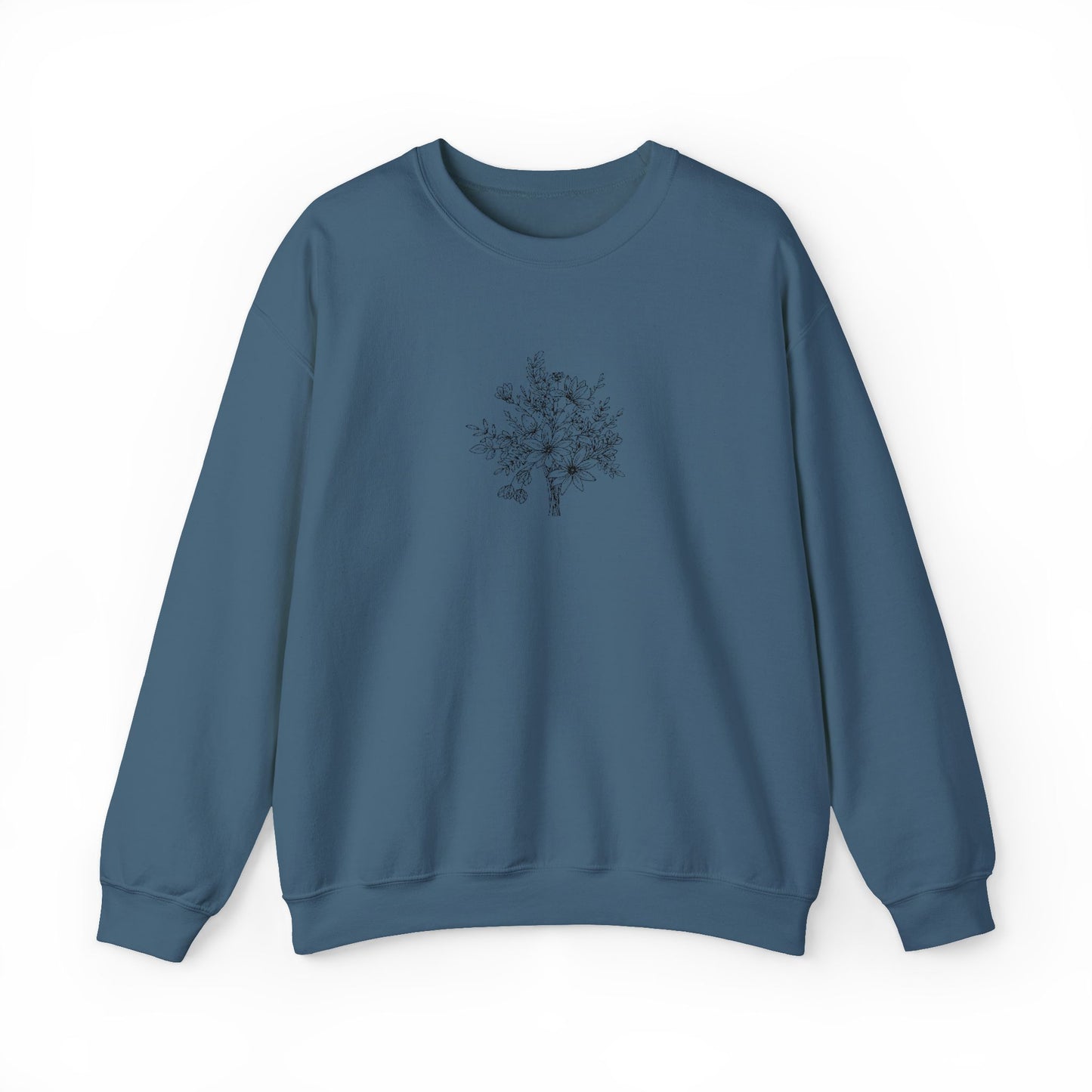 Wildflower Bouquet Embroidered Crewneck Sweatshirt | Gildan 18000