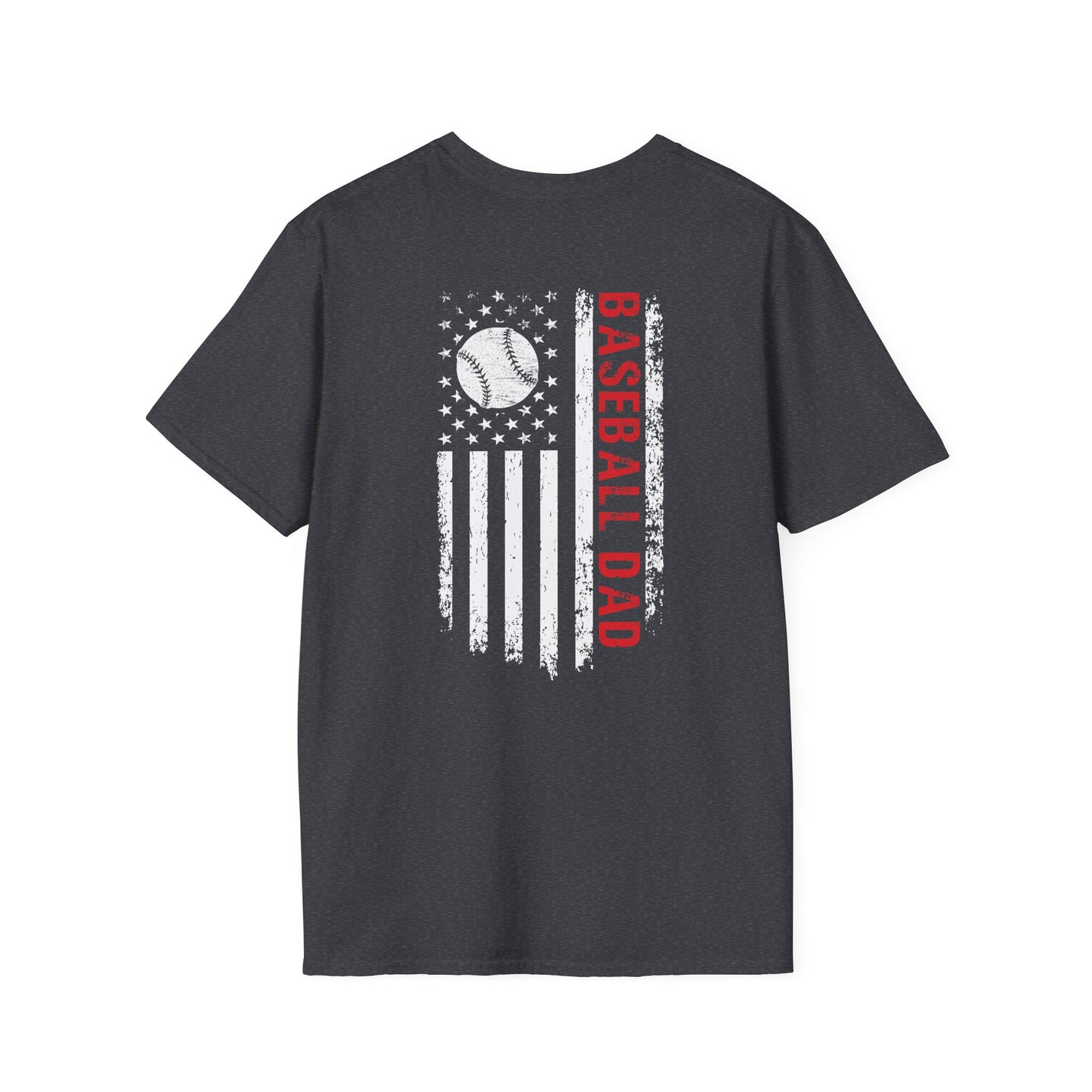Baseball Dad T-Shirt — Distressed Flag Baseball Tee for Proud Fathers