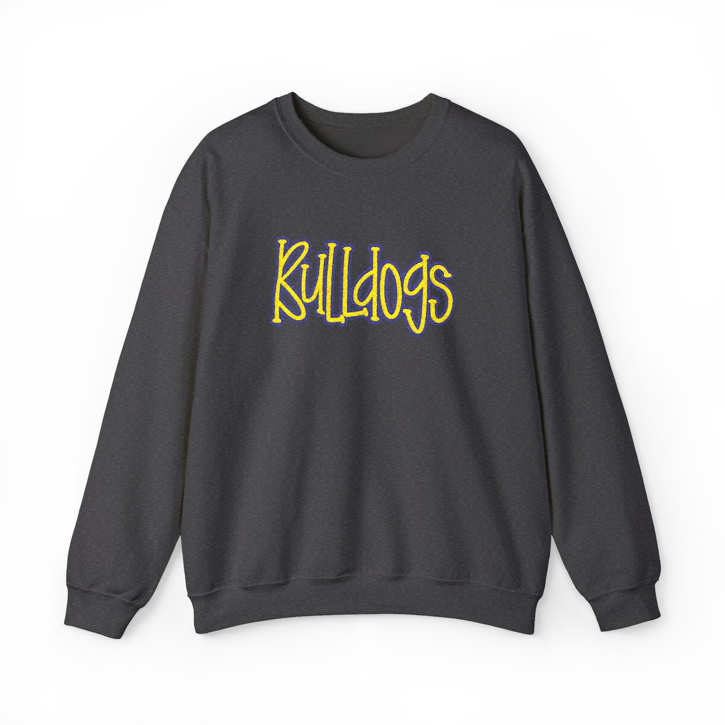 Bulldogs Embroidered Crewneck Sweatshirt | Gildan 18000