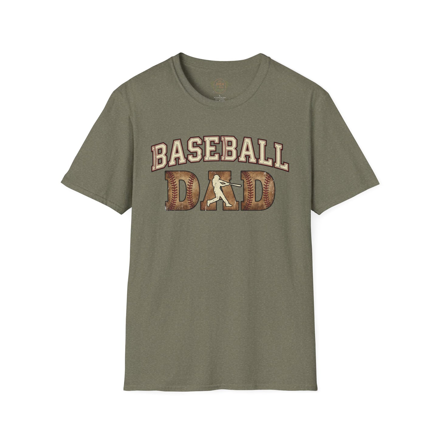 Baseball Dad T‑Shirt — Vintage Woodgrain Baseball Dad Tee for Fathers, Father's Day Gift