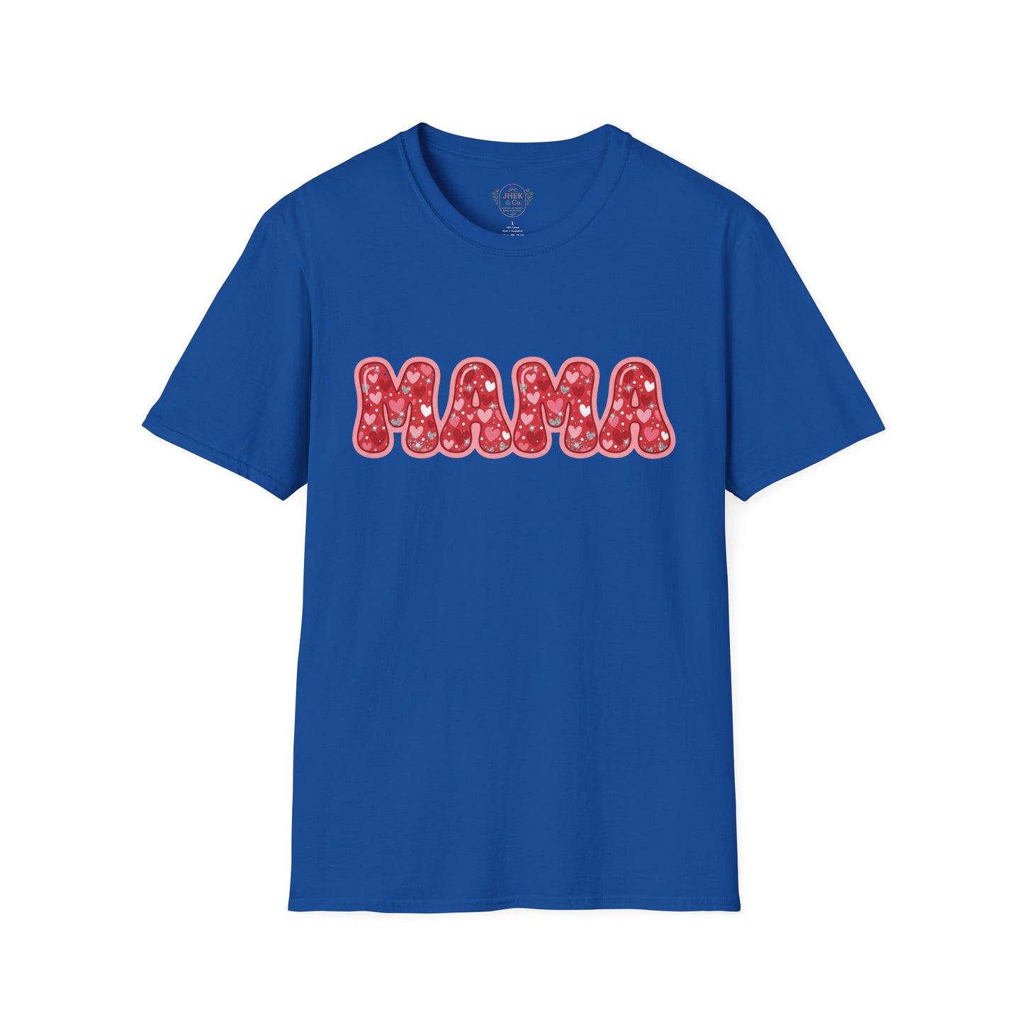 Mama Valentine's Day T-Shirt — Red Heart Bubble Letters Shirt