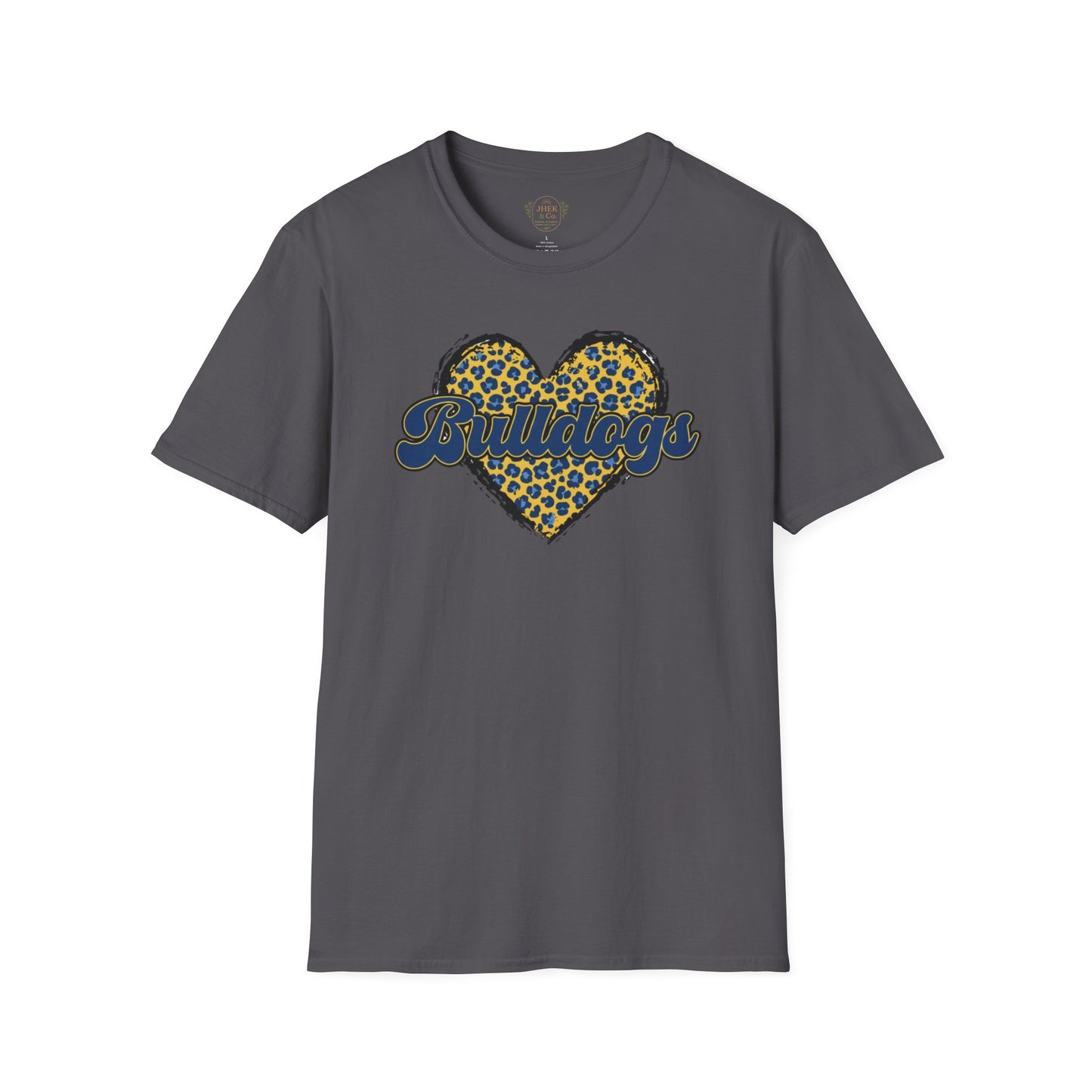 Bulldogs Leopard Heart Graphic Tee