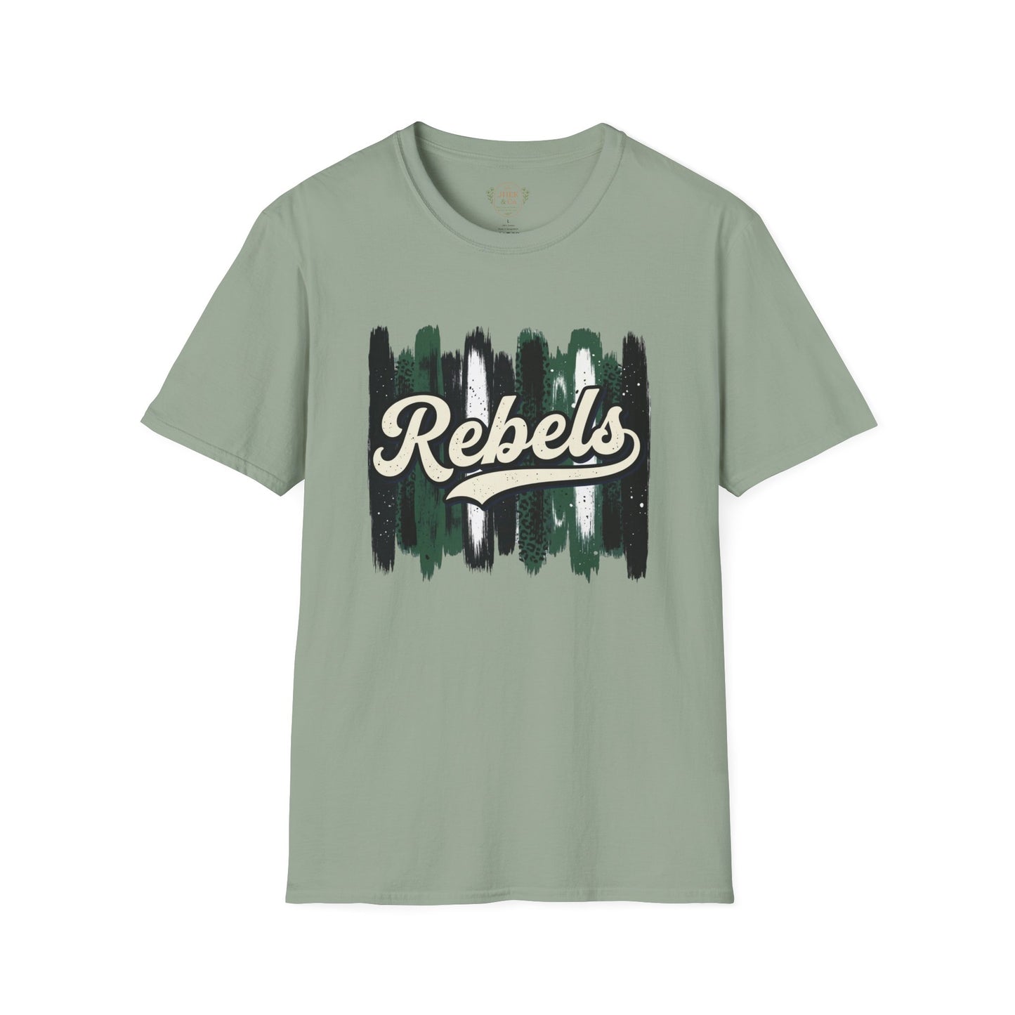 Rebels Brushstroke T-Shirt — Retro Script Baseball Style Tee