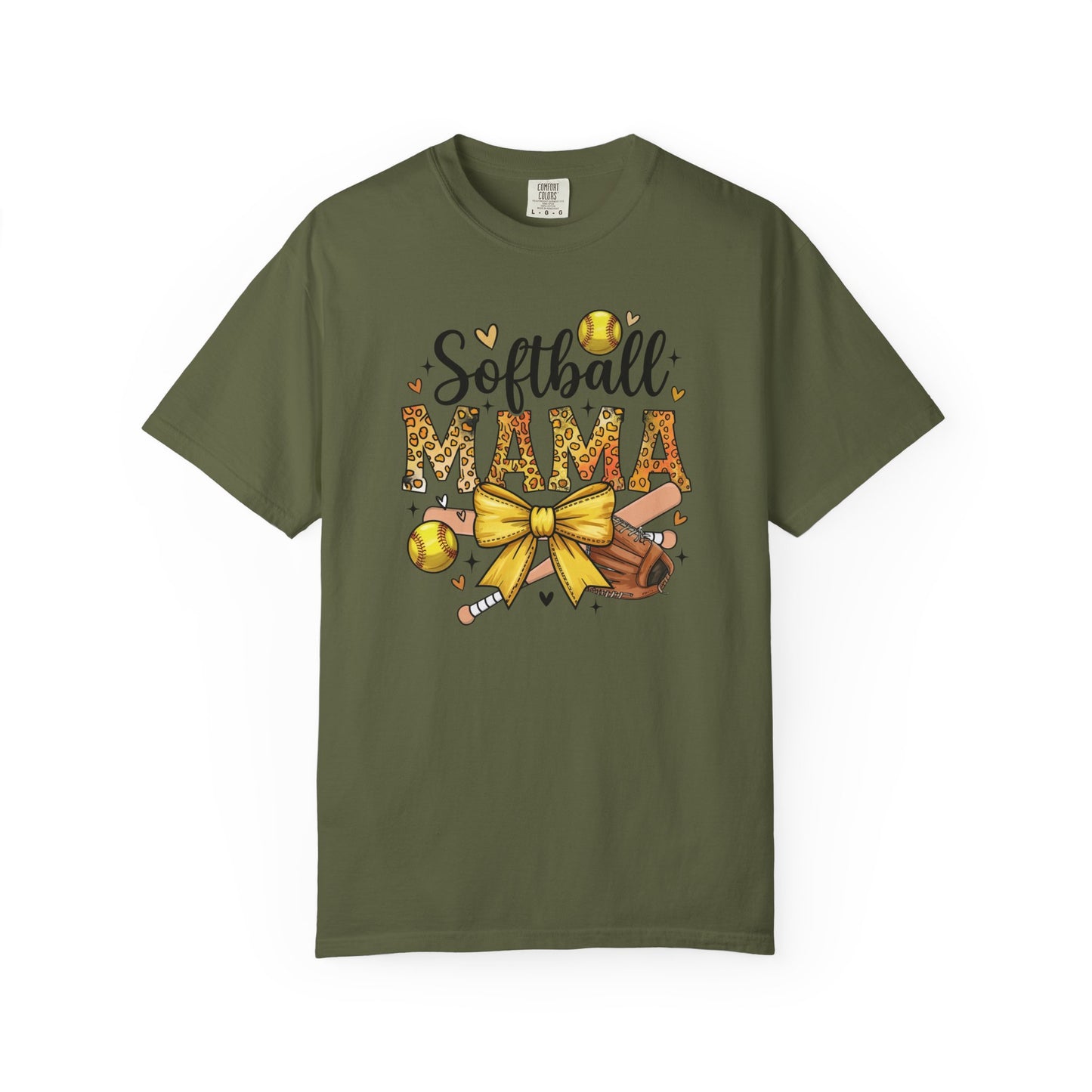 Softball Mama T-Shirt — Cute Softball Mom Tee with Bow & Glove