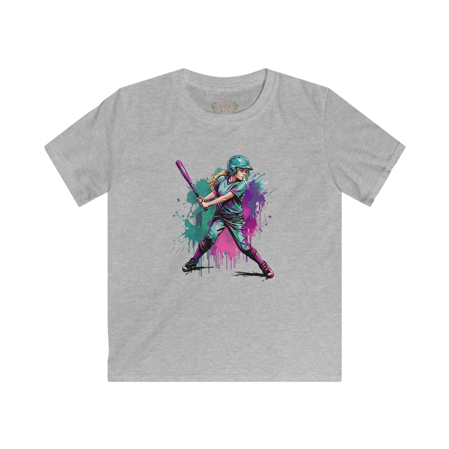 Colorful Paint Splatter Batter Graphic Youth T-Shirt