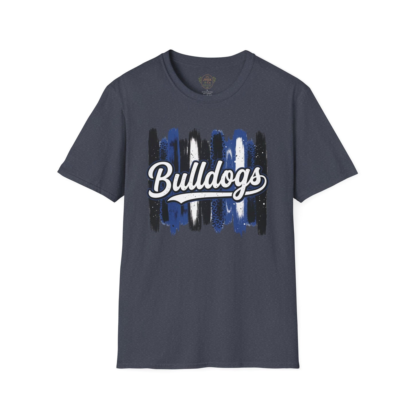 Bulldogs Brushstroke T-Shirt — Rustic Blue & Black Team Tee