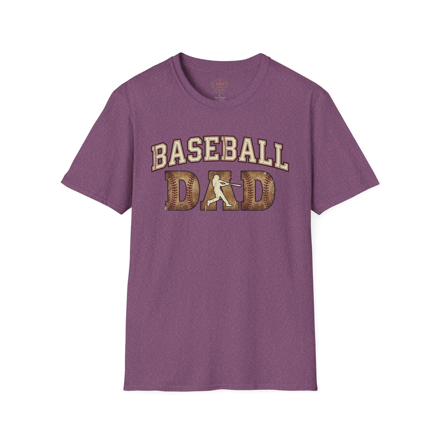 Baseball Dad T‑Shirt — Vintage Woodgrain Baseball Dad Tee for Fathers, Father's Day Gift