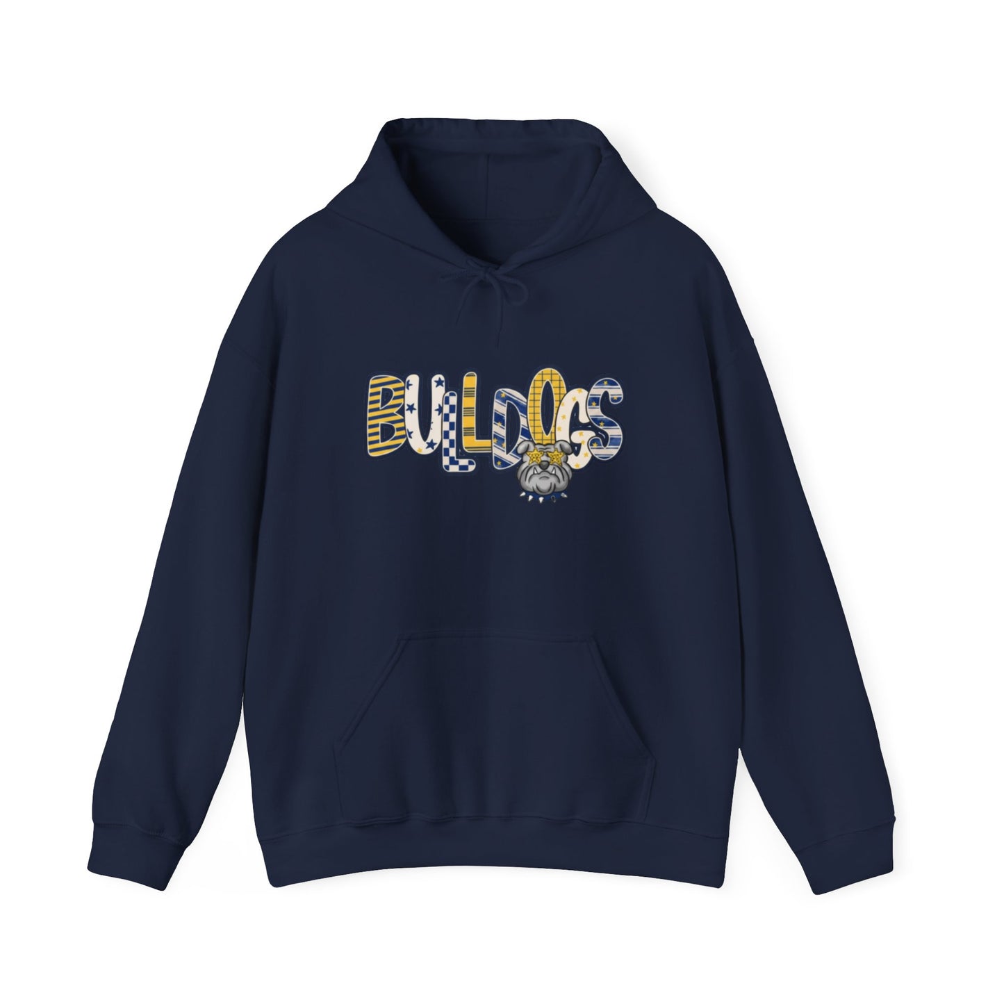 Bulldogs Graphic Hoodie — Vintage Mascot Lettering Sweatshirt