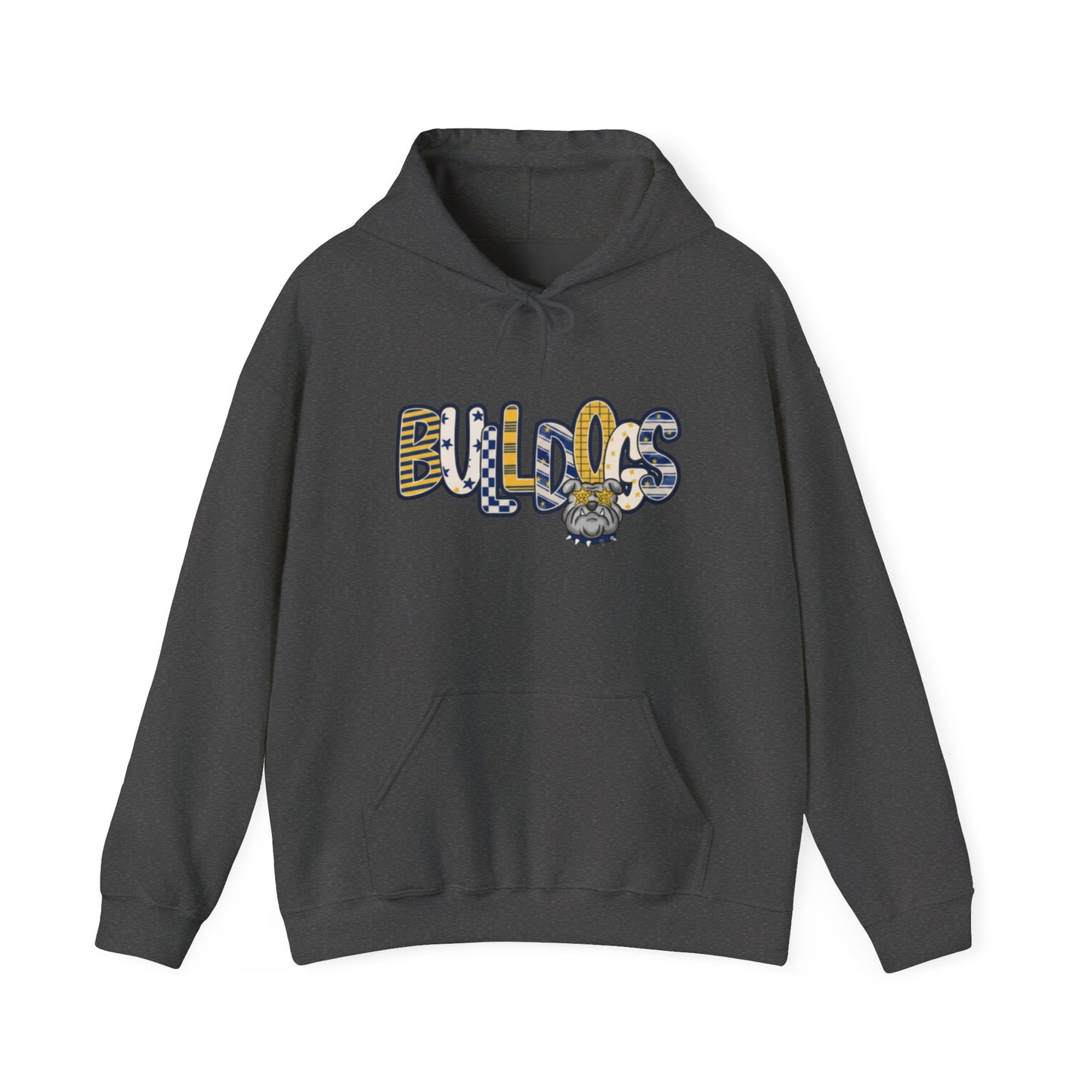 Bulldogs Graphic Hoodie — Vintage Mascot Lettering Sweatshirt