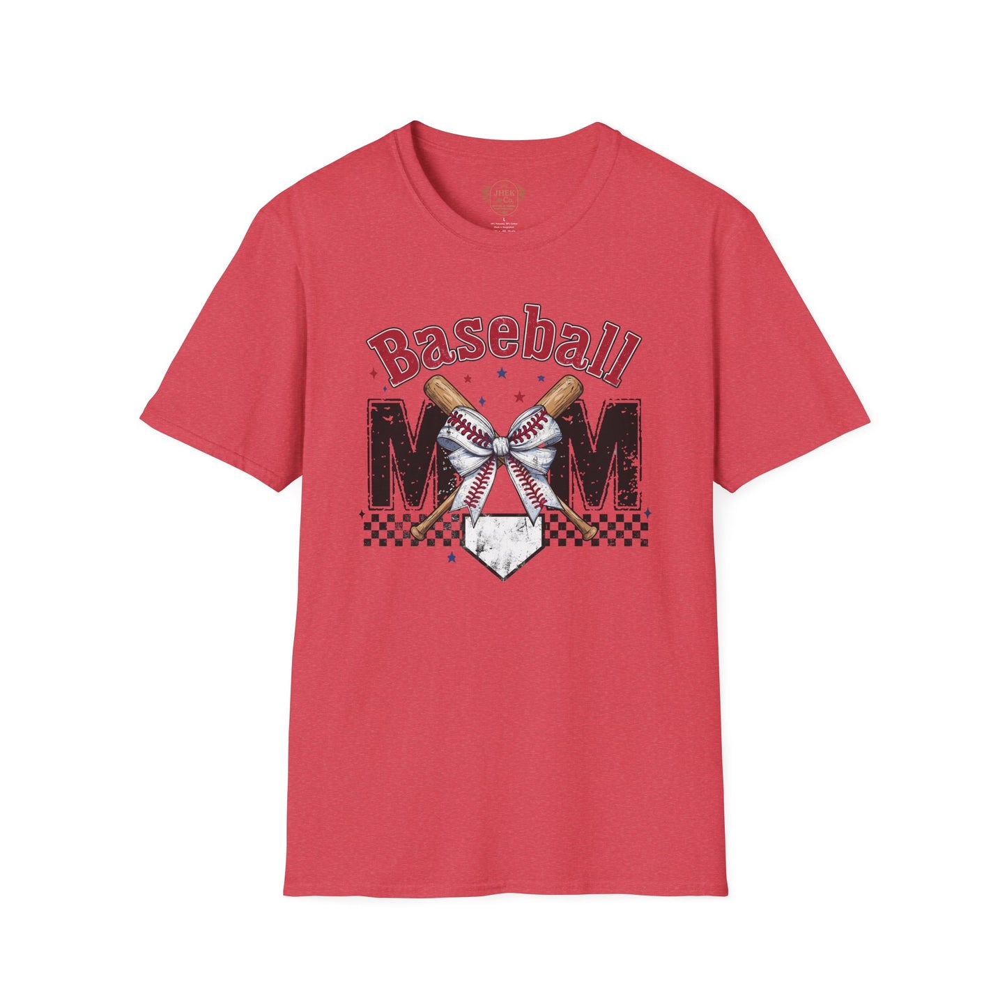 Baseball Mom T‑Shirt — Vintage Crossed Bats & Home Plate Design