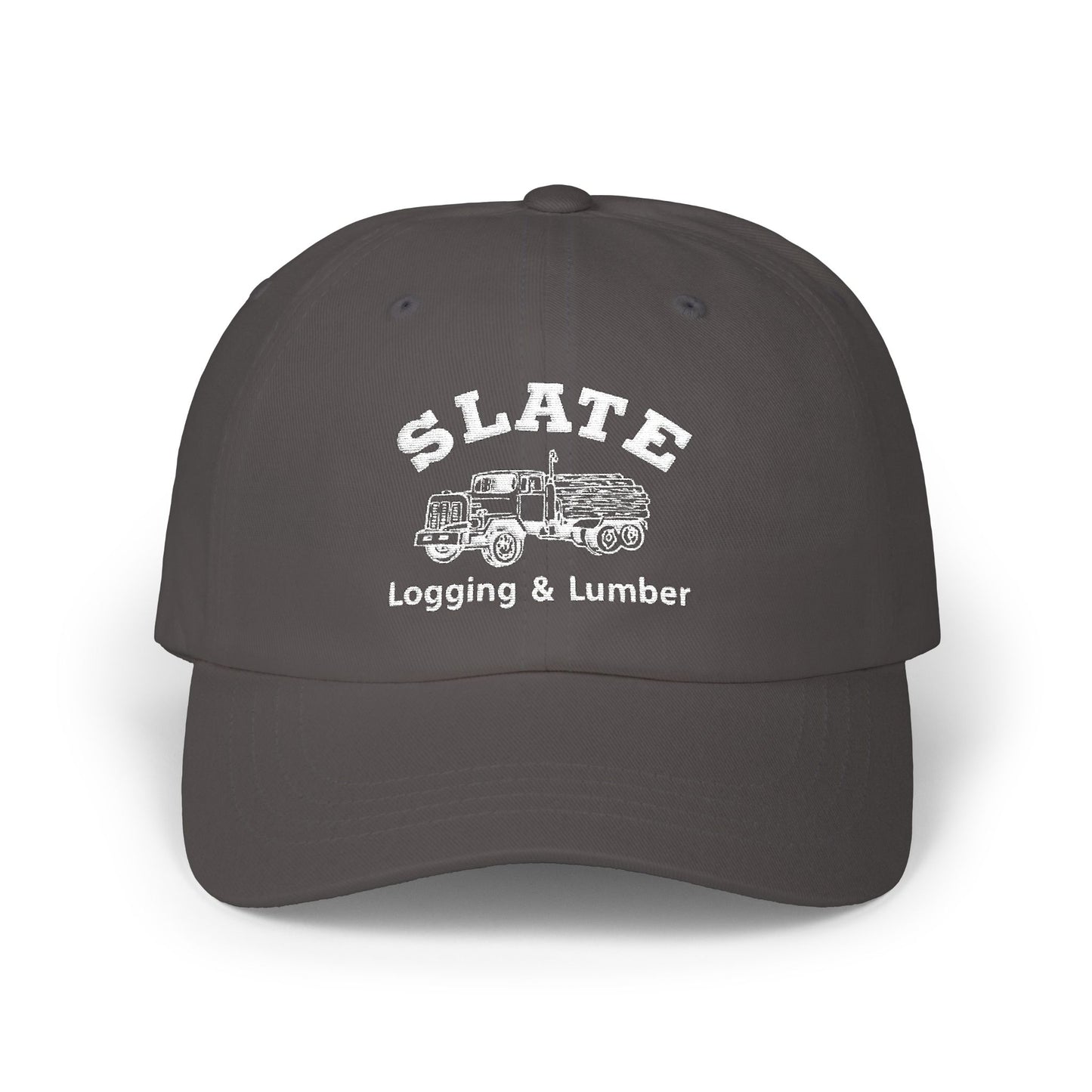 SLATE Logging & Lumber Dad Cap | Embroidered Business Hat
