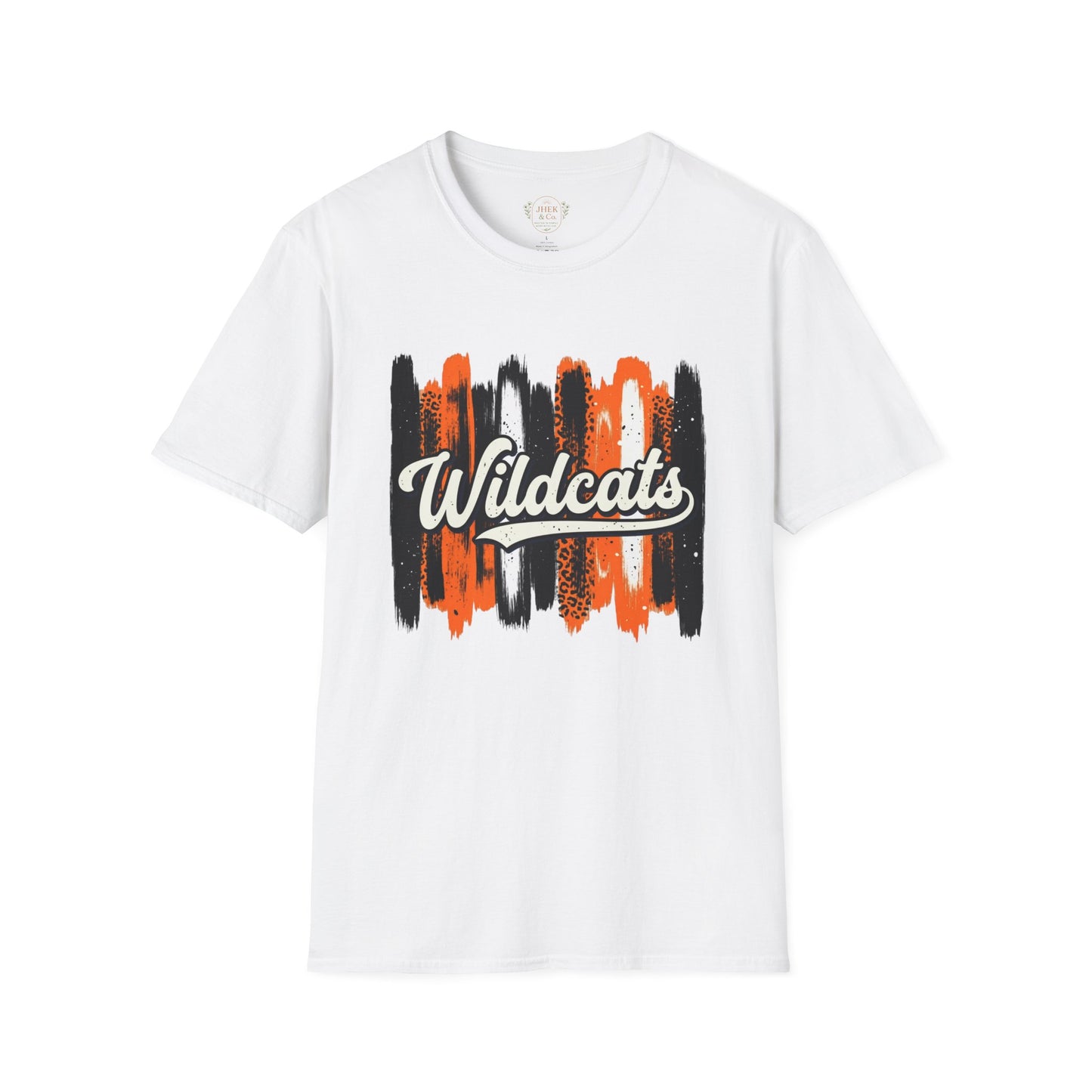 Wildcats Brushstroke T-Shirt — Orange & Black School Spirit Tee