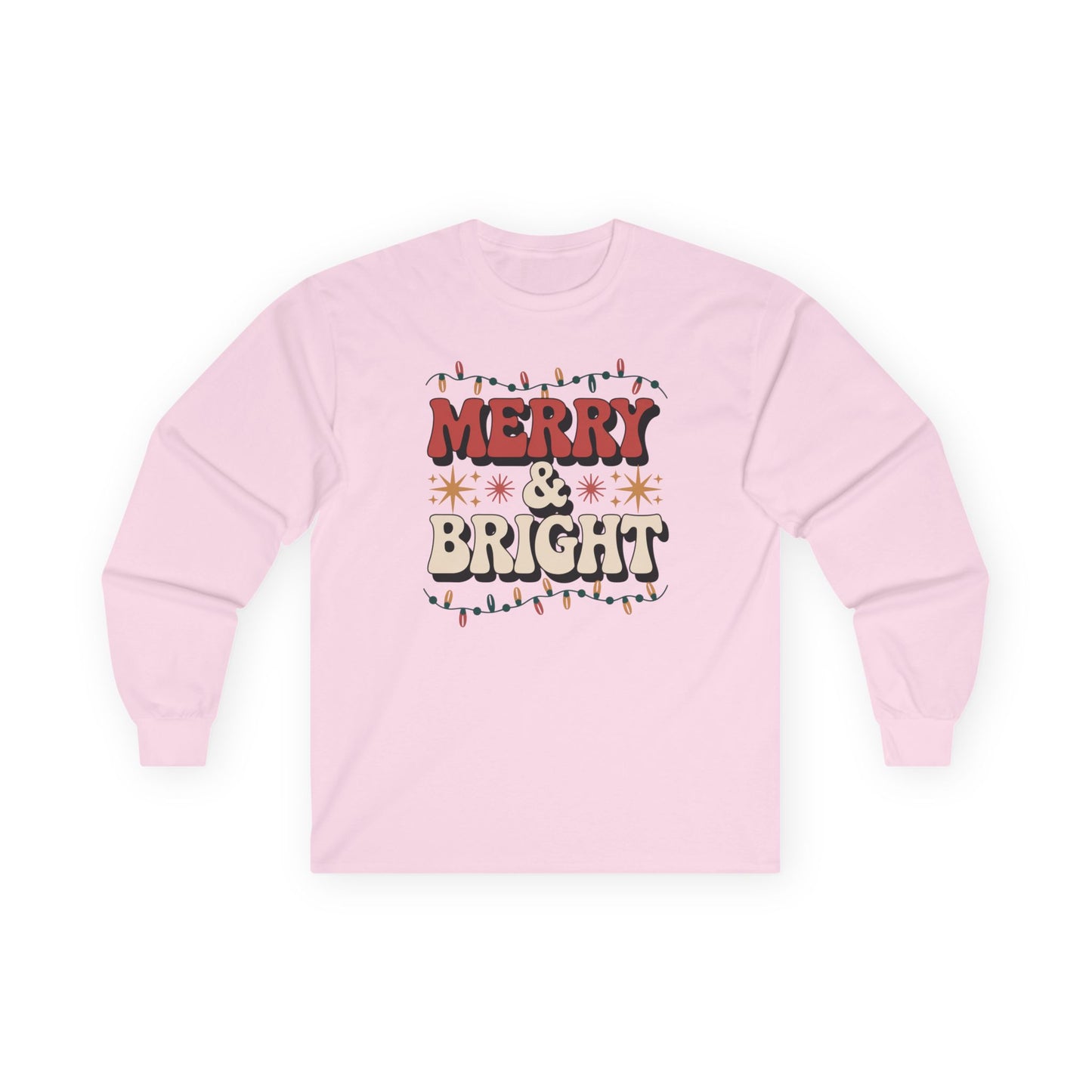Merry & Bright Long Sleeve Tee - Unisex Holiday Shirt