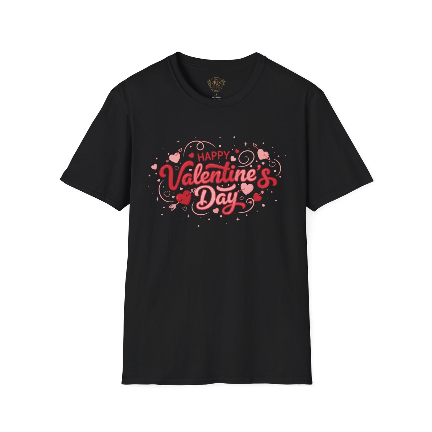Valentine's Day Graphic T-Shirt — "Happy Valentine's Day" Heart Design