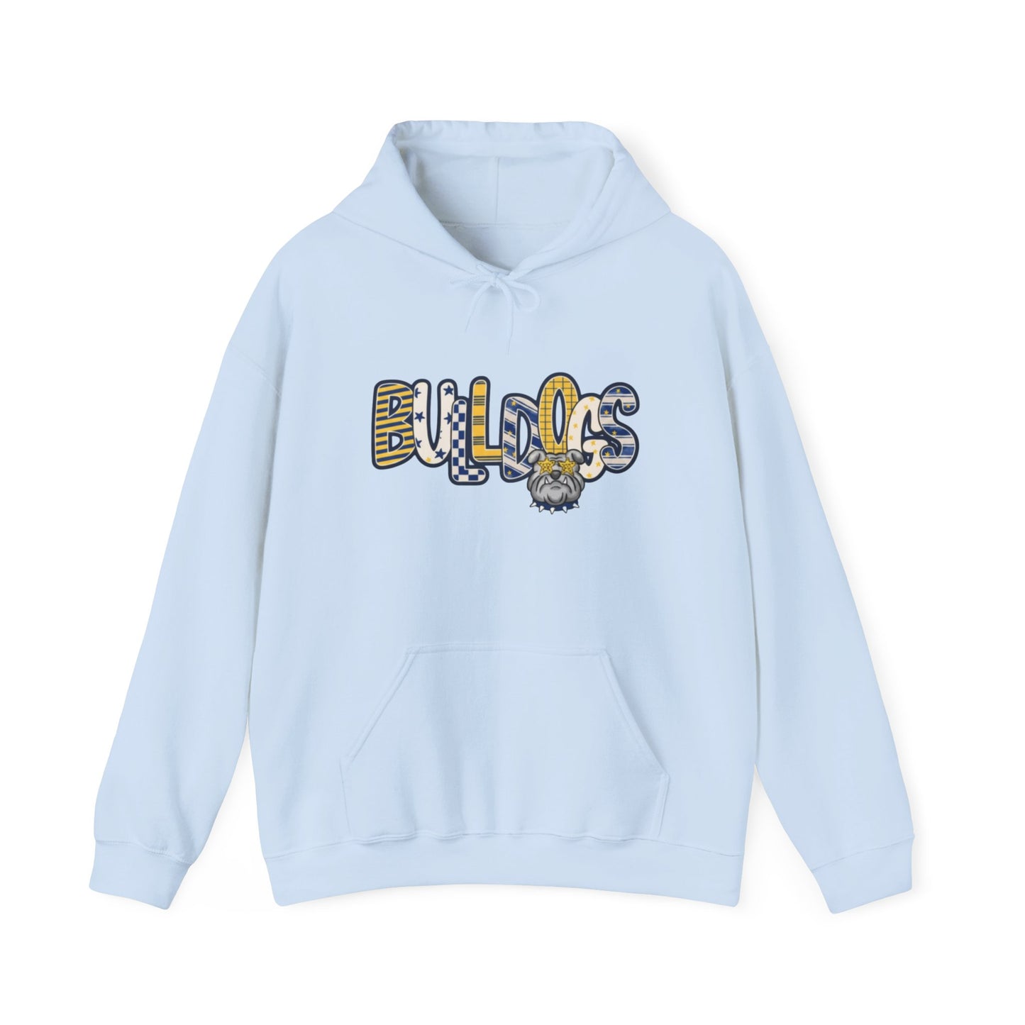 Bulldogs Graphic Hoodie — Vintage Mascot Lettering Sweatshirt