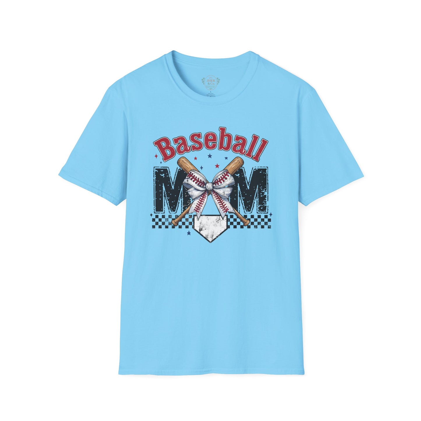 Baseball Mom T‑Shirt — Vintage Crossed Bats & Home Plate Design