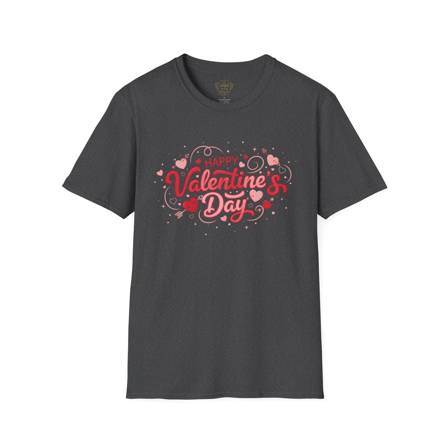 Valentine's Day Graphic T-Shirt — "Happy Valentine's Day" Heart Design