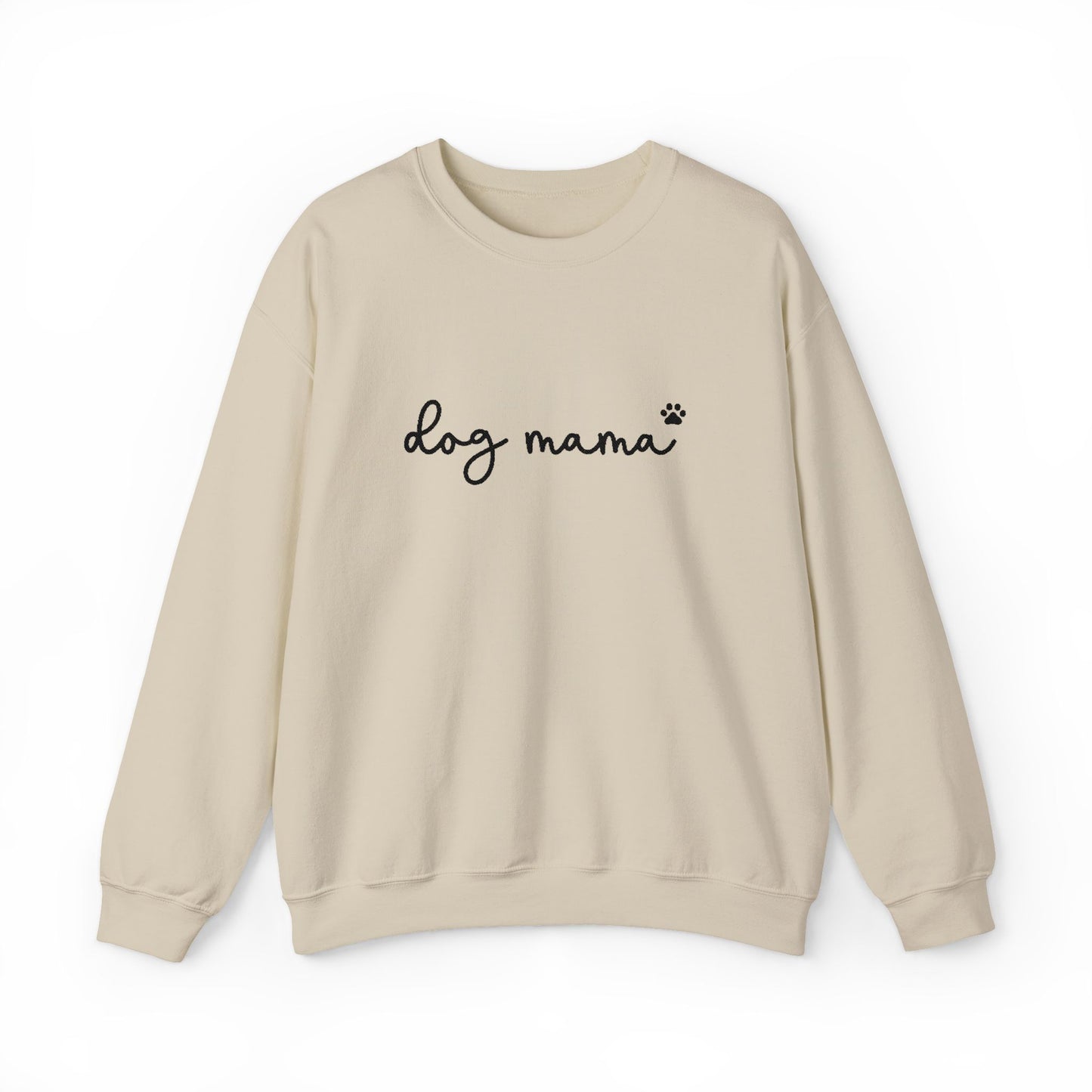 Dog Mama Embroidered Crewneck Sweatshirt | Gildan 18000