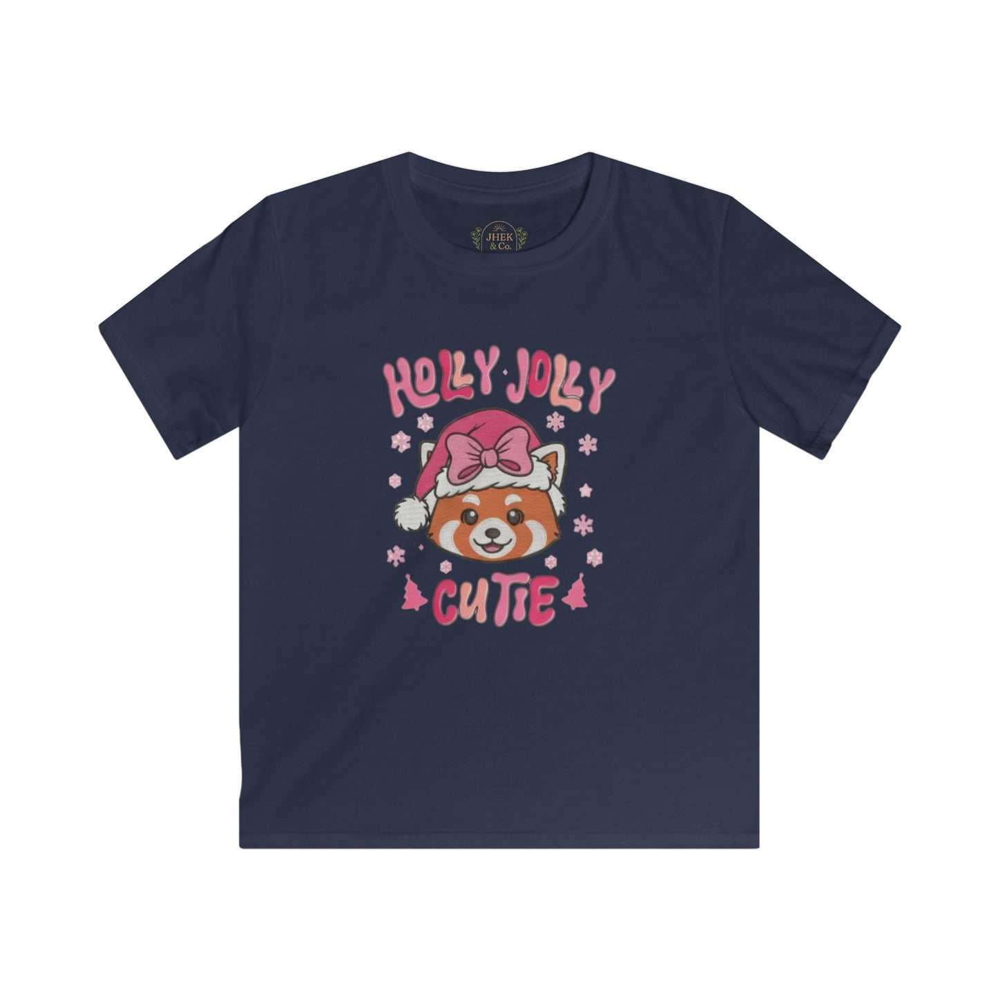 Kids Tee — "Holly Jolly Cutie" Red Panda Christmas Shirt