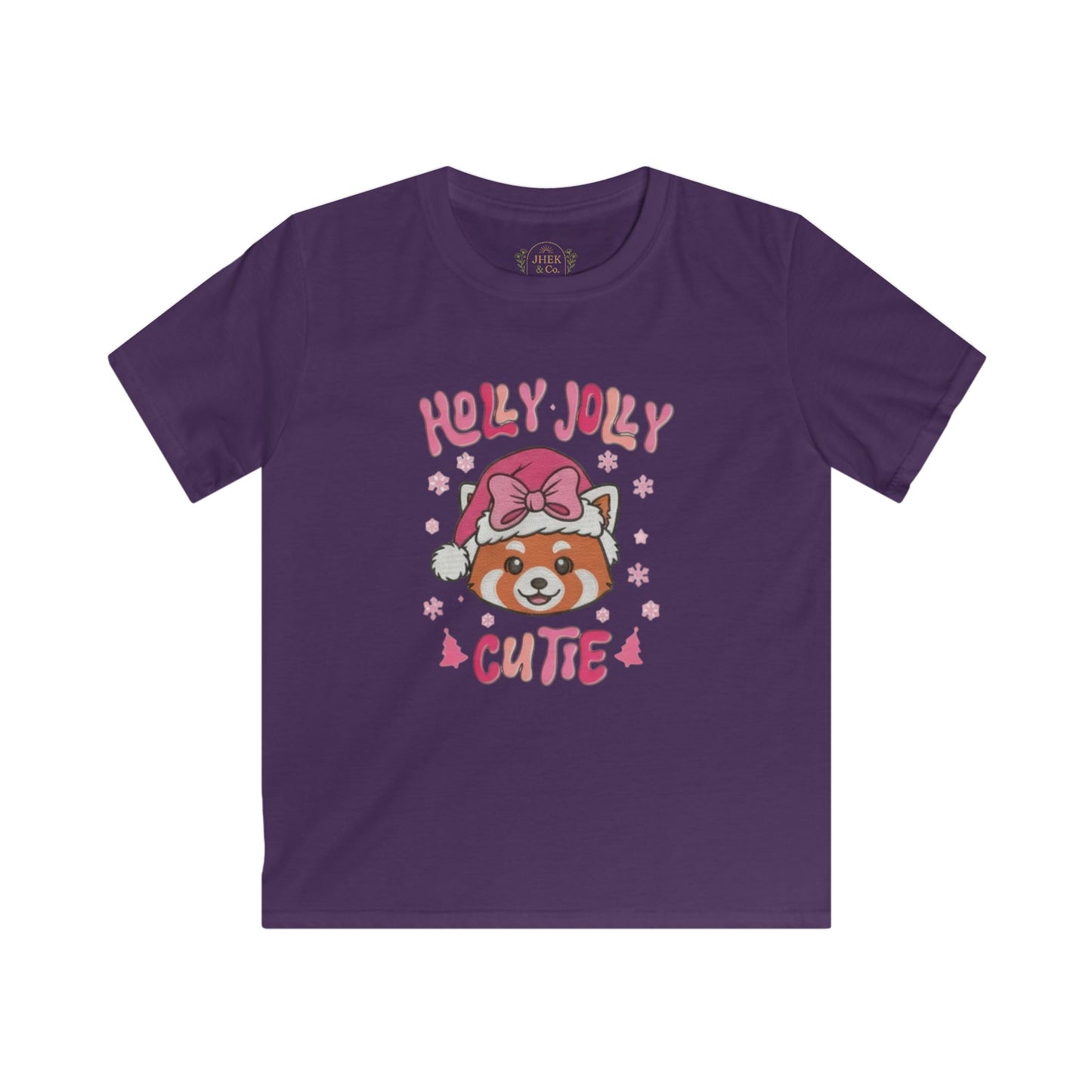 Kids Tee — "Holly Jolly Cutie" Red Panda Christmas Shirt