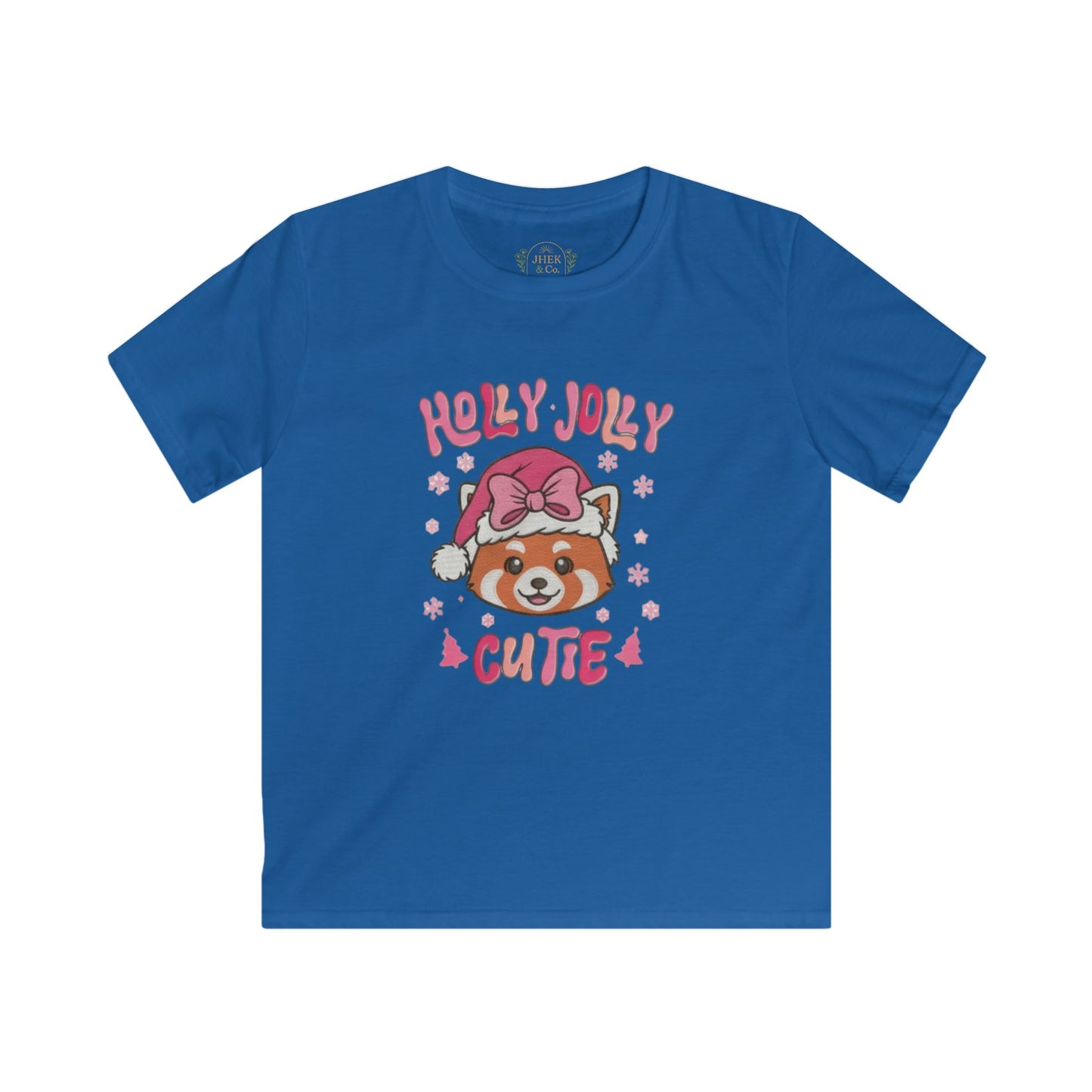 Kids Tee — "Holly Jolly Cutie" Red Panda Christmas Shirt