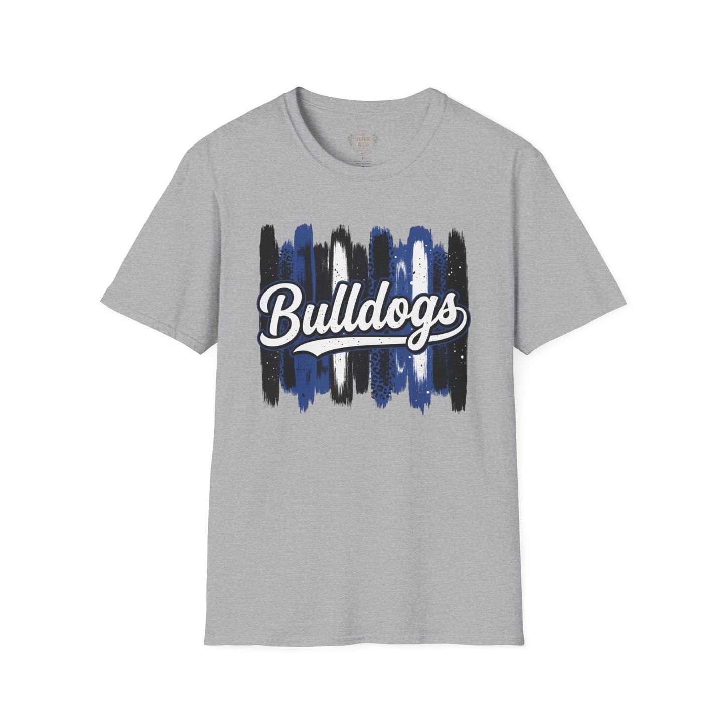 Bulldogs Brushstroke T-Shirt — Rustic Blue & Black Team Tee