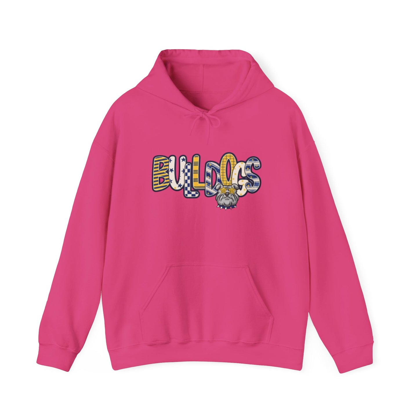 Bulldogs Graphic Hoodie — Vintage Mascot Lettering Sweatshirt