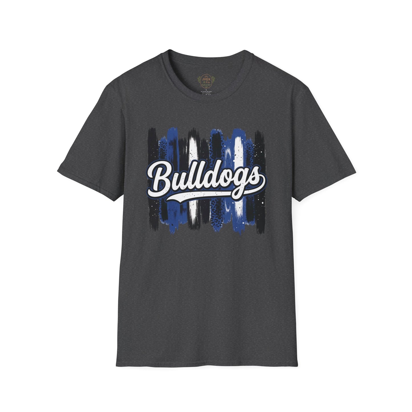 Bulldogs Brushstroke T-Shirt — Rustic Blue & Black Team Tee