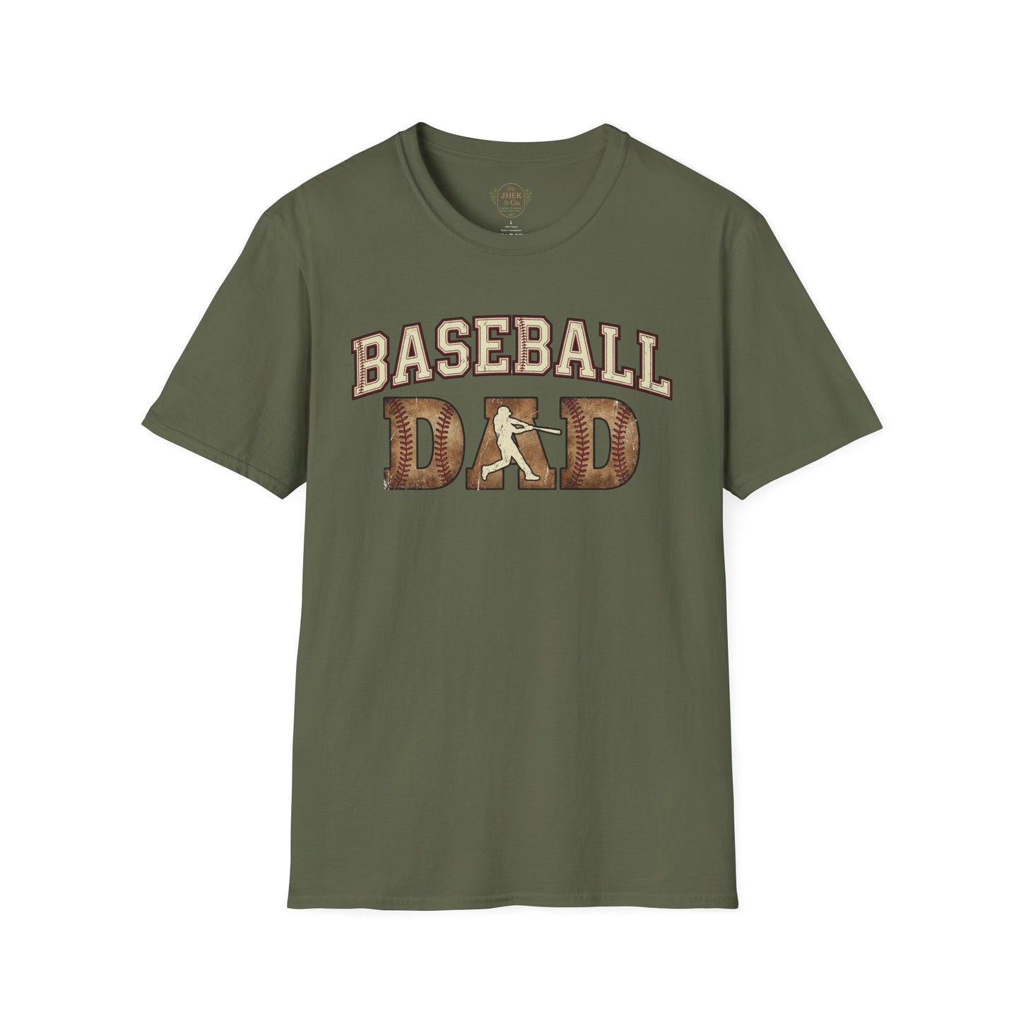 Baseball Dad T‑Shirt — Vintage Woodgrain Baseball Dad Tee for Fathers, Father's Day Gift