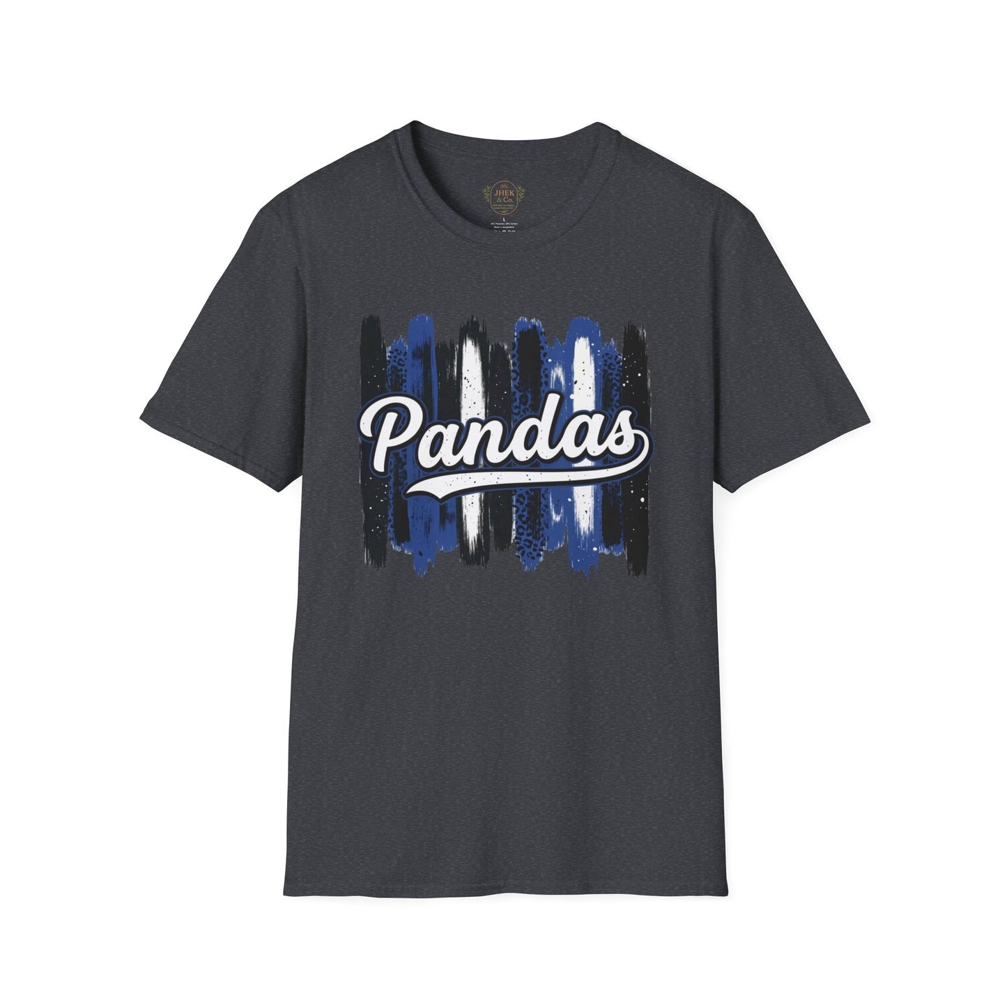 Pandas Brushstroke T-Shirt — Vintage Script School Spirit Tee