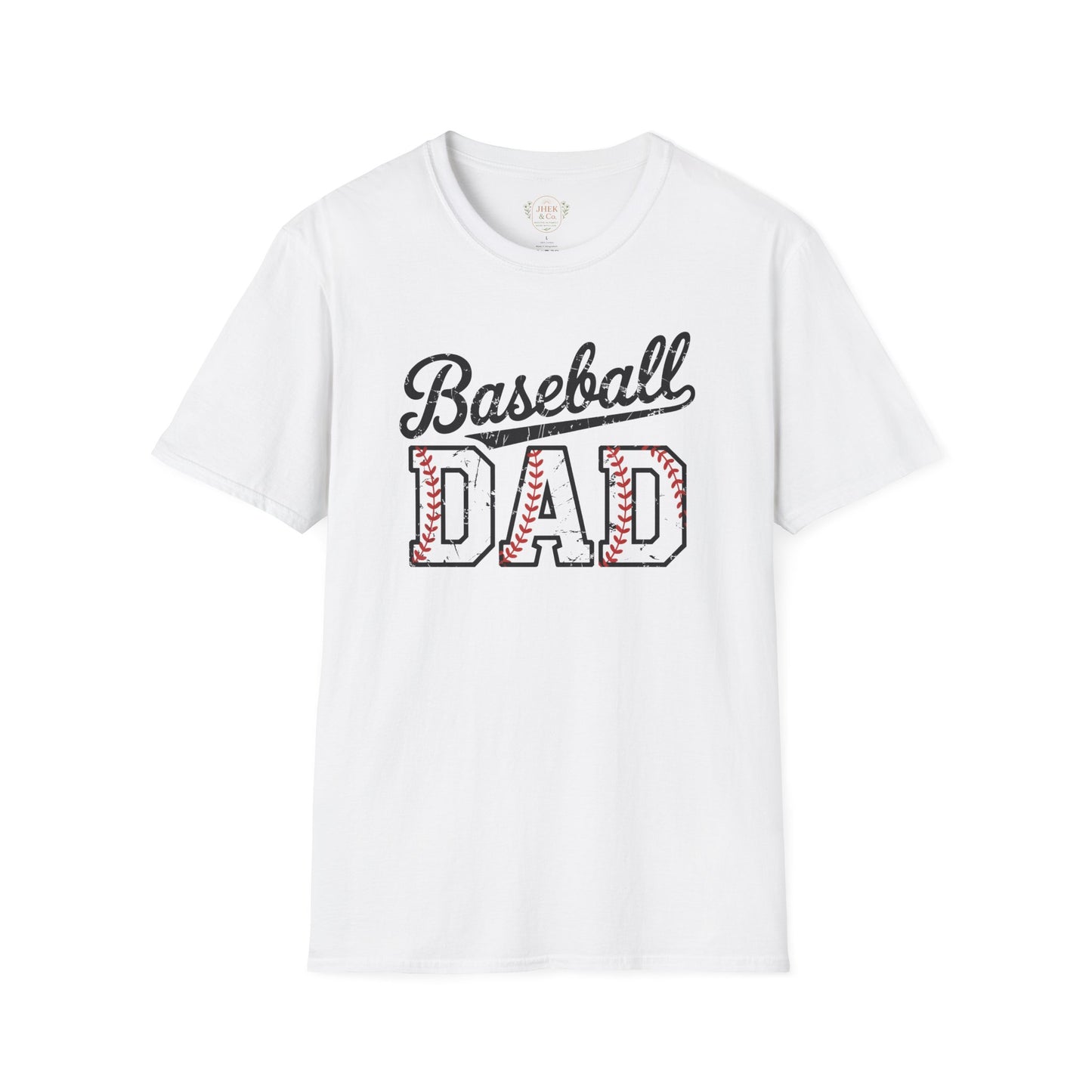 Baseball Dad T-Shirt – Vintage Stitch Lettering Tee for Proud Baseball Fathers