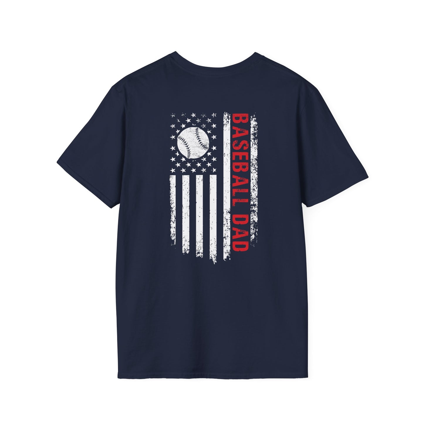 Baseball Dad T-Shirt — Distressed Flag Baseball Tee for Proud Fathers