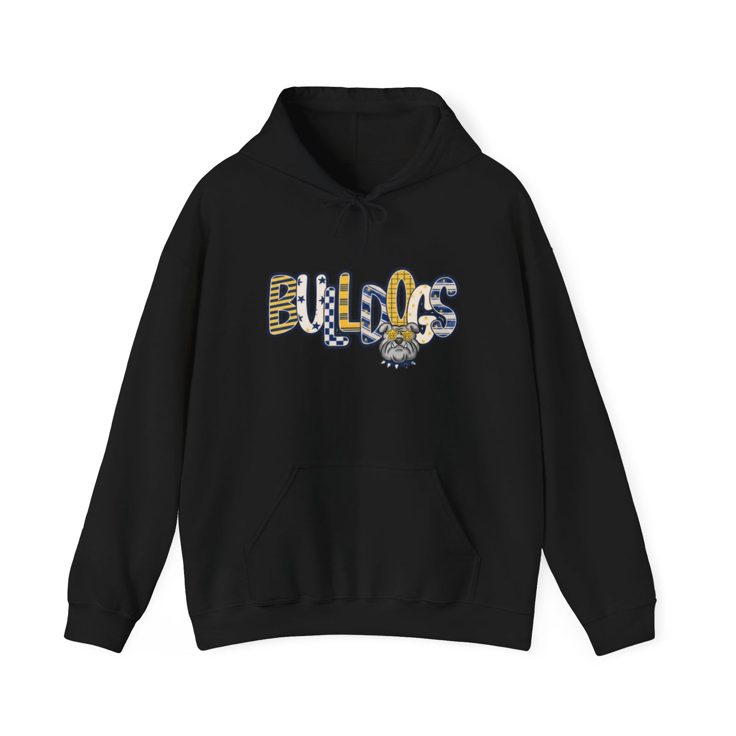 Bulldogs Graphic Hoodie — Vintage Mascot Lettering Sweatshirt