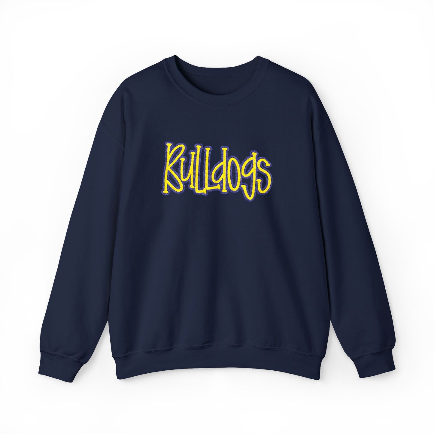 Bulldogs Embroidered Crewneck Sweatshirt | Gildan 18000