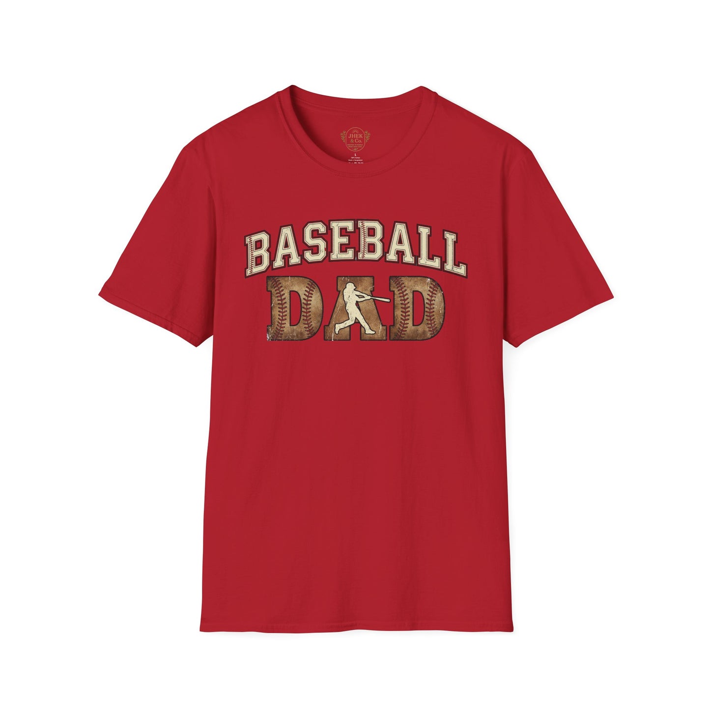 Baseball Dad T‑Shirt — Vintage Woodgrain Baseball Dad Tee for Fathers, Father's Day Gift