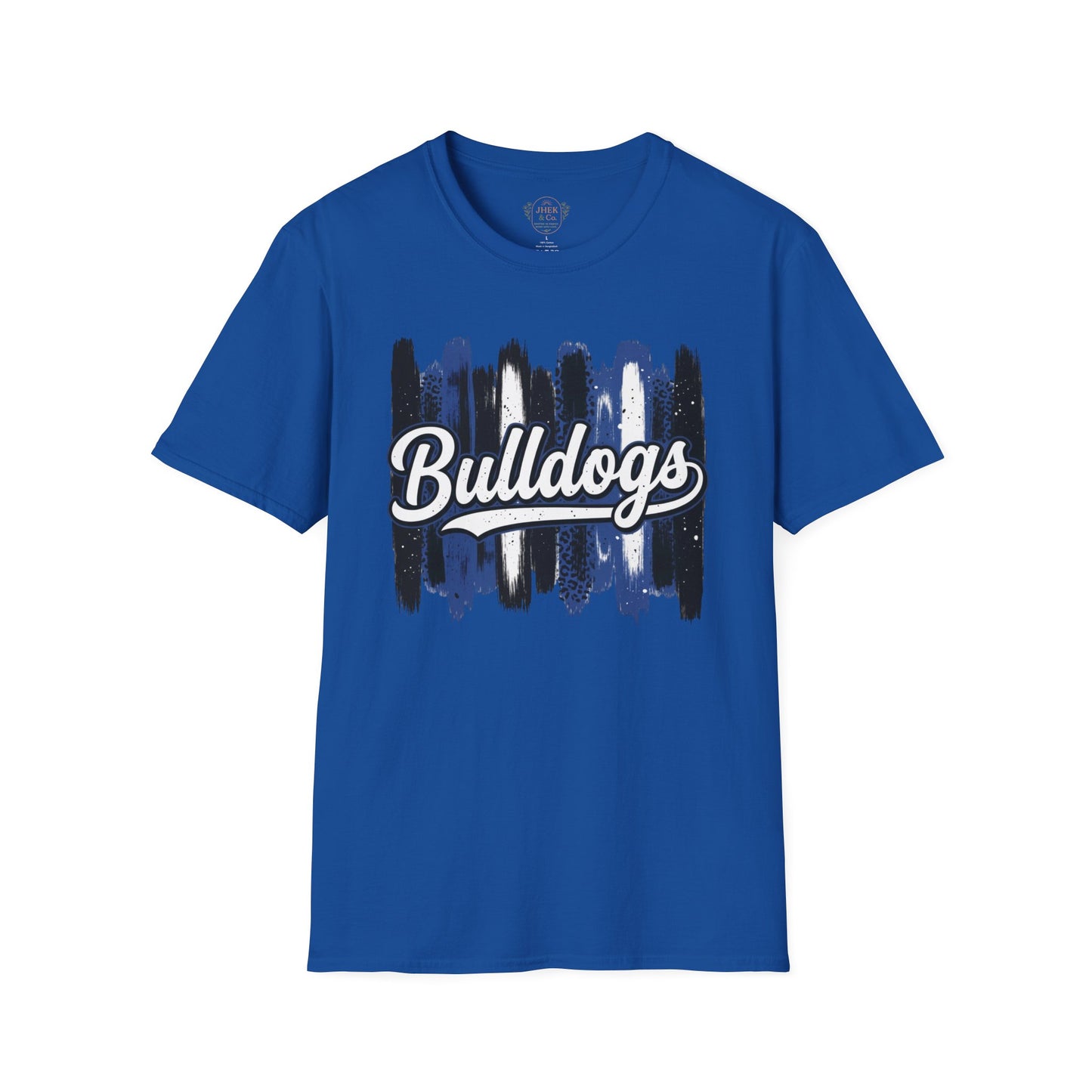 Bulldogs Brushstroke T-Shirt — Rustic Blue & Black Team Tee