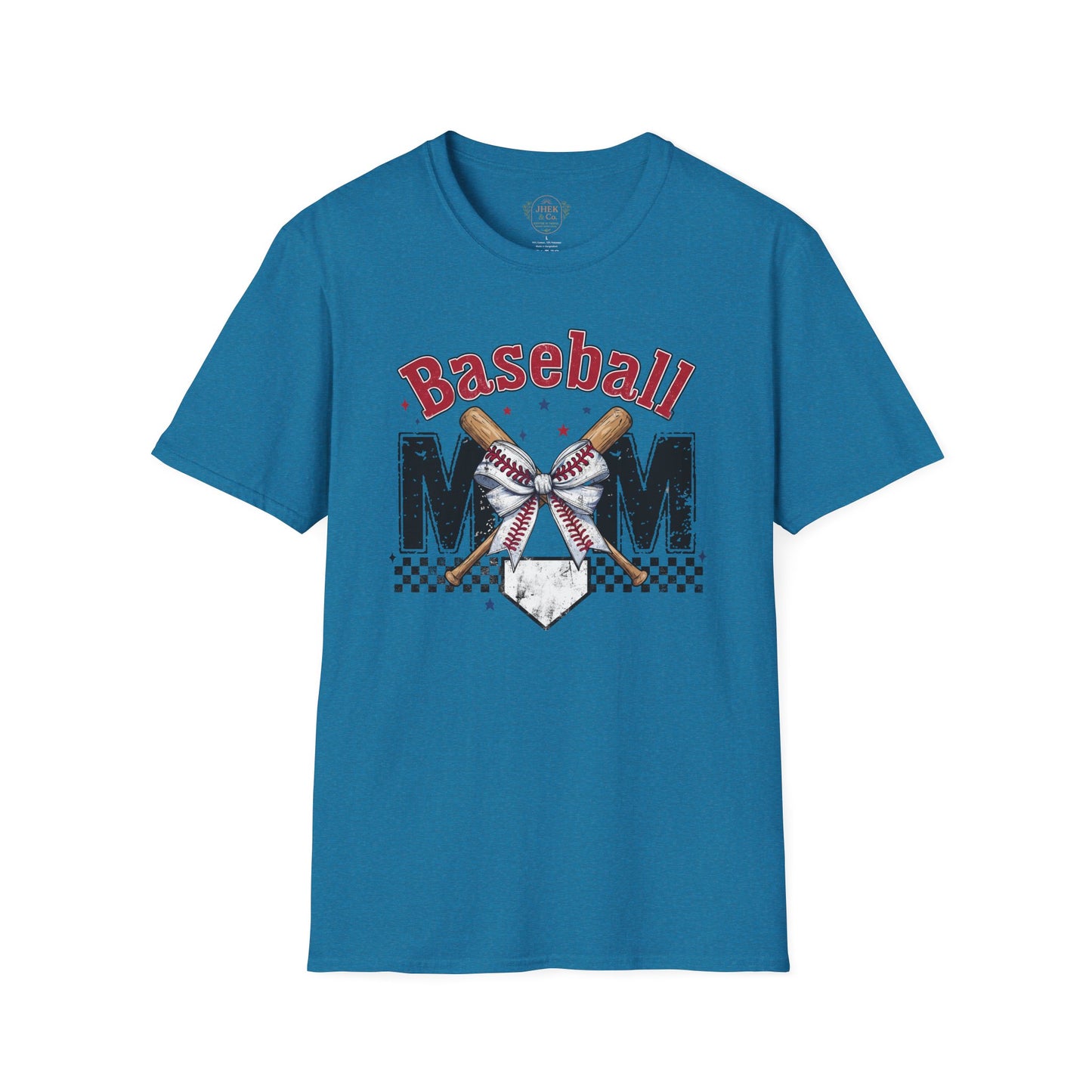 Baseball Mom T‑Shirt — Vintage Crossed Bats & Home Plate Design