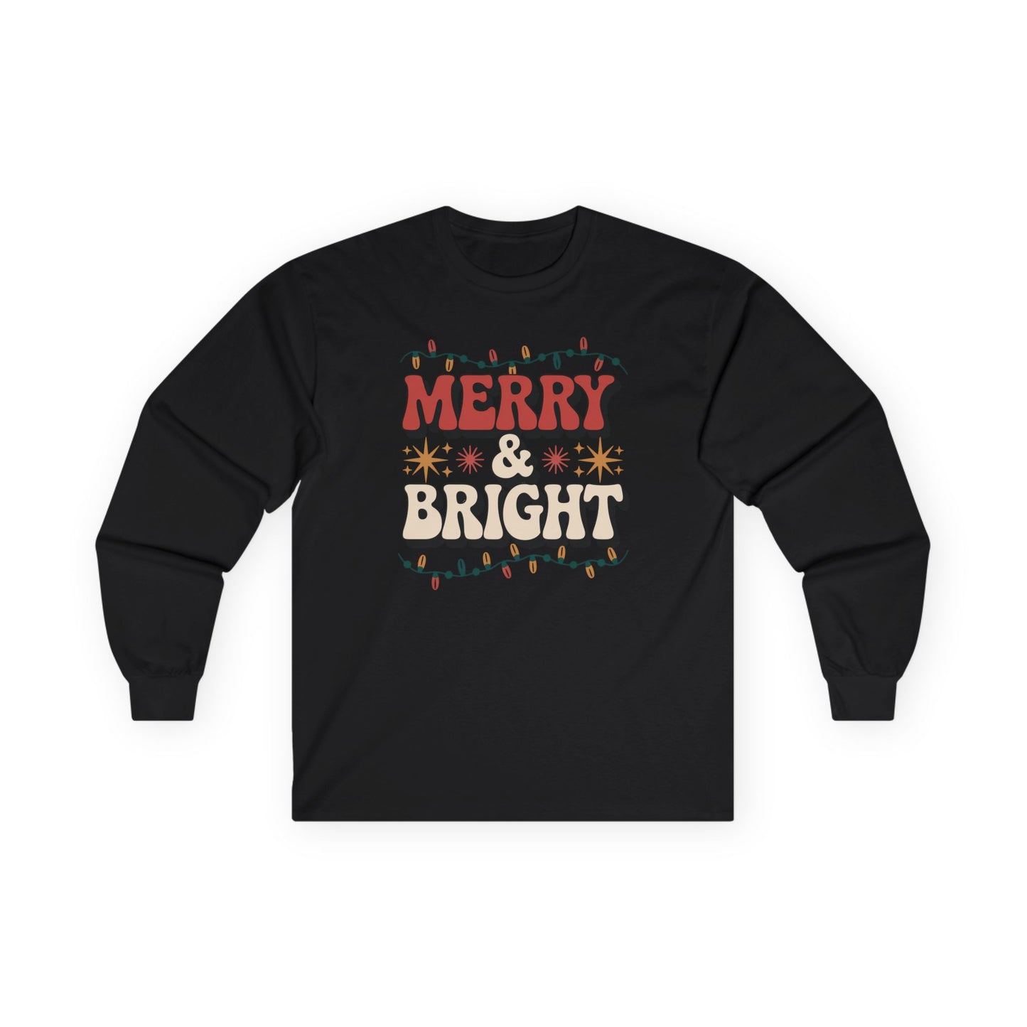 Merry & Bright Long Sleeve Tee - Unisex Holiday Shirt