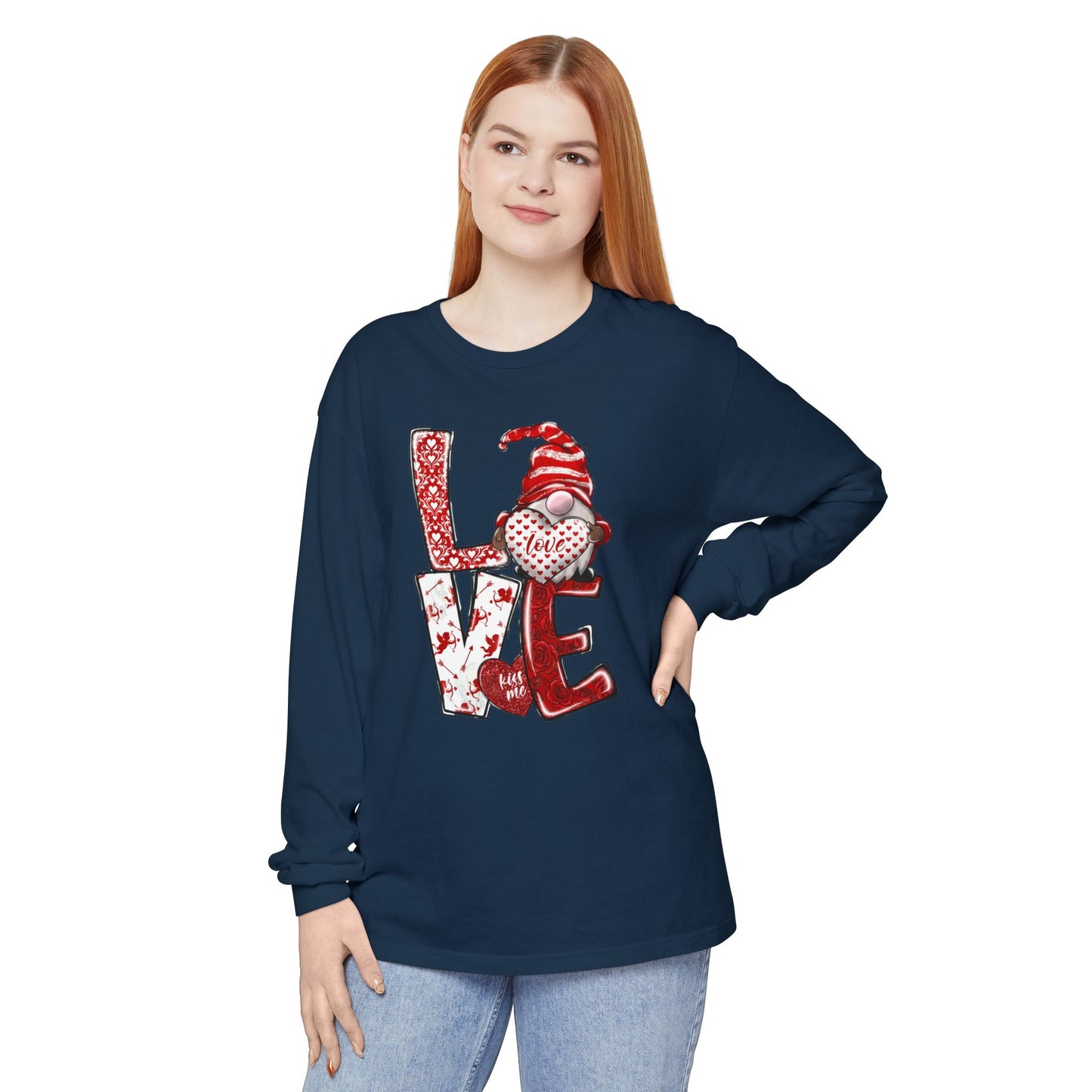 Valentine Gnome 'LOVE' Long Sleeve Tee