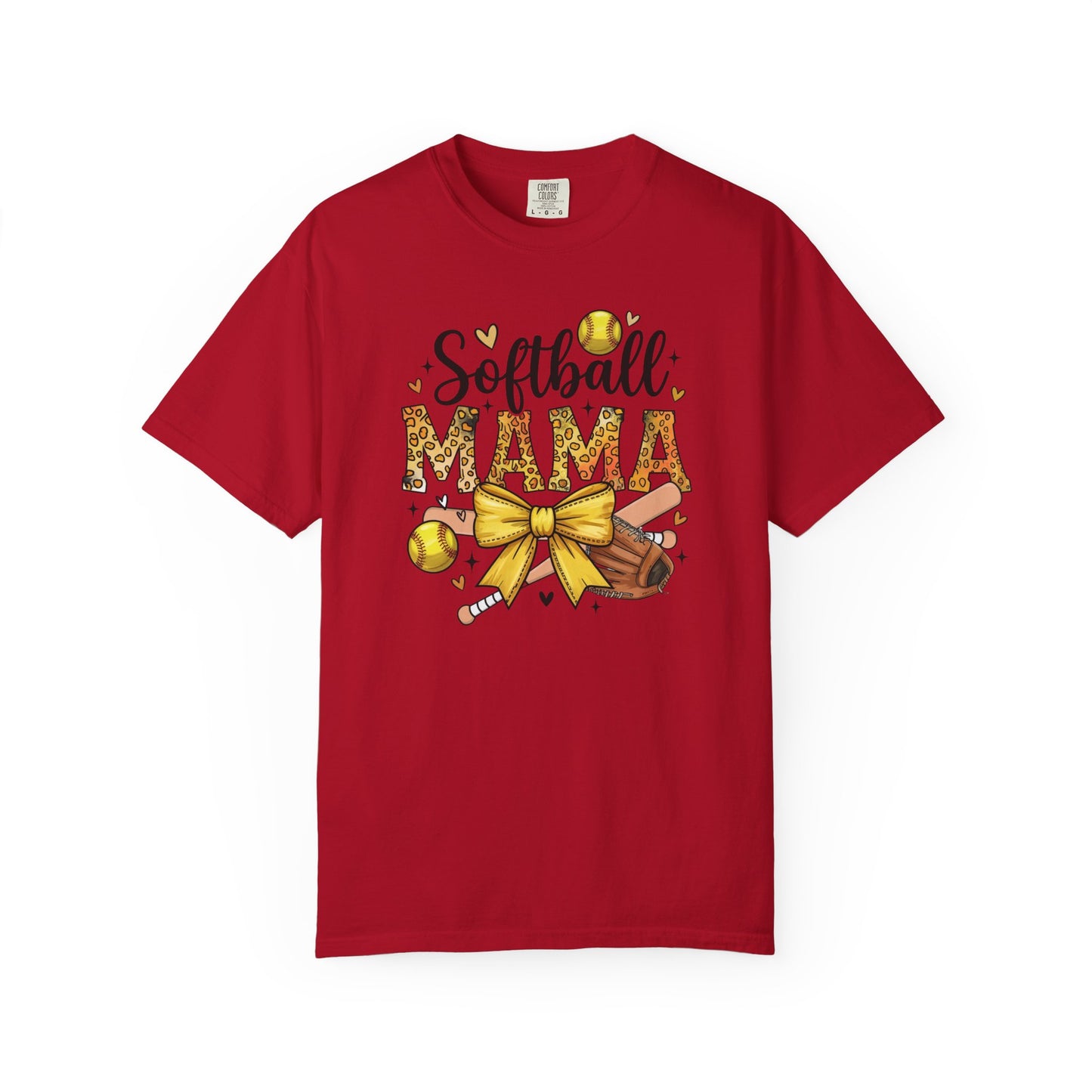 Softball Mama T-Shirt — Cute Softball Mom Tee with Bow & Glove