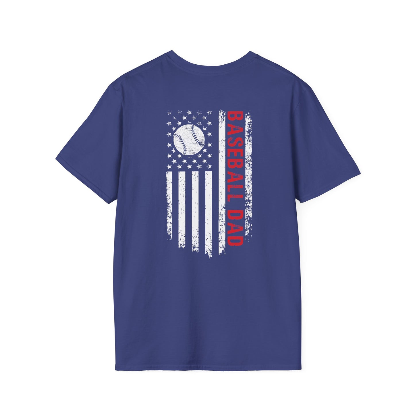 Baseball Dad T-Shirt — Distressed Flag Baseball Tee for Proud Fathers