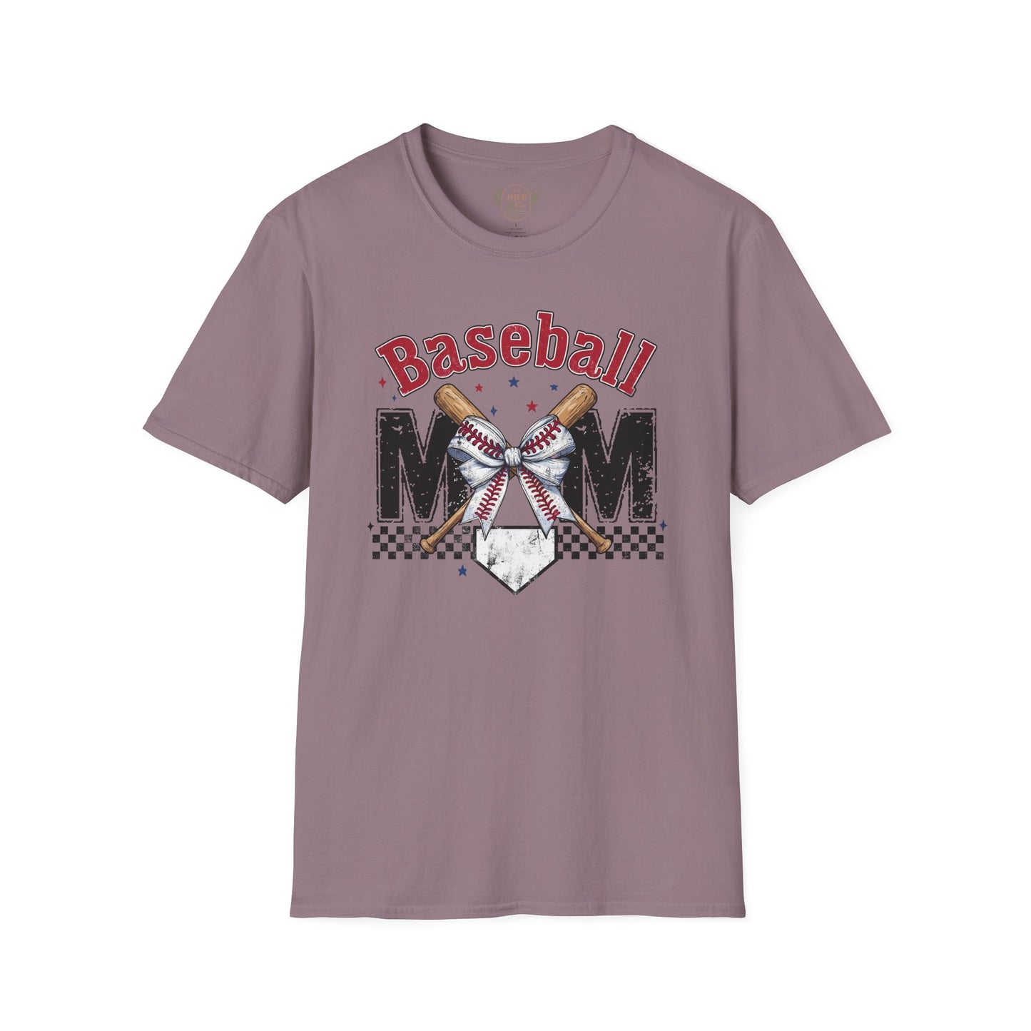 Baseball Mom T‑Shirt — Vintage Crossed Bats & Home Plate Design