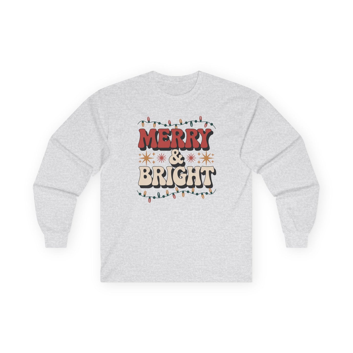 Merry & Bright Long Sleeve Tee - Unisex Holiday Shirt
