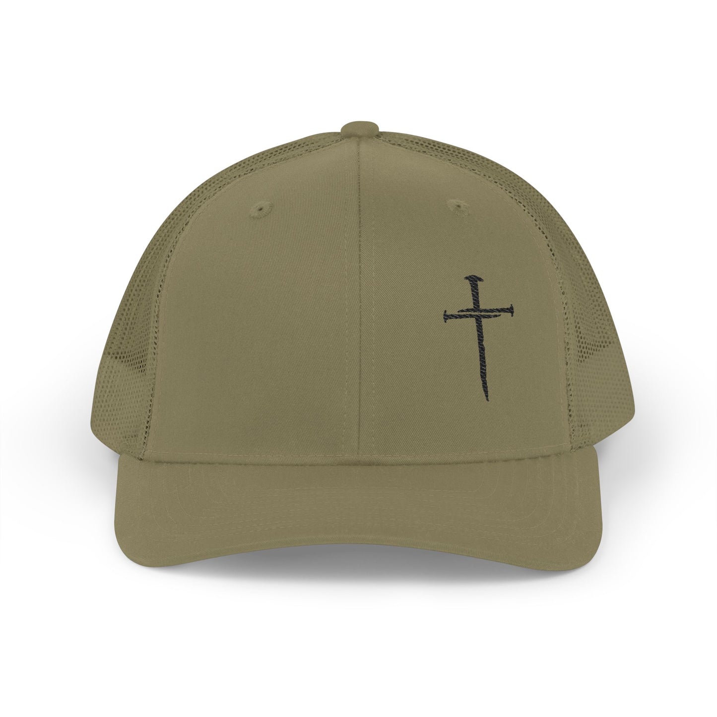 Minimal Cross Embroidered Trucker Hat | Richardson 112